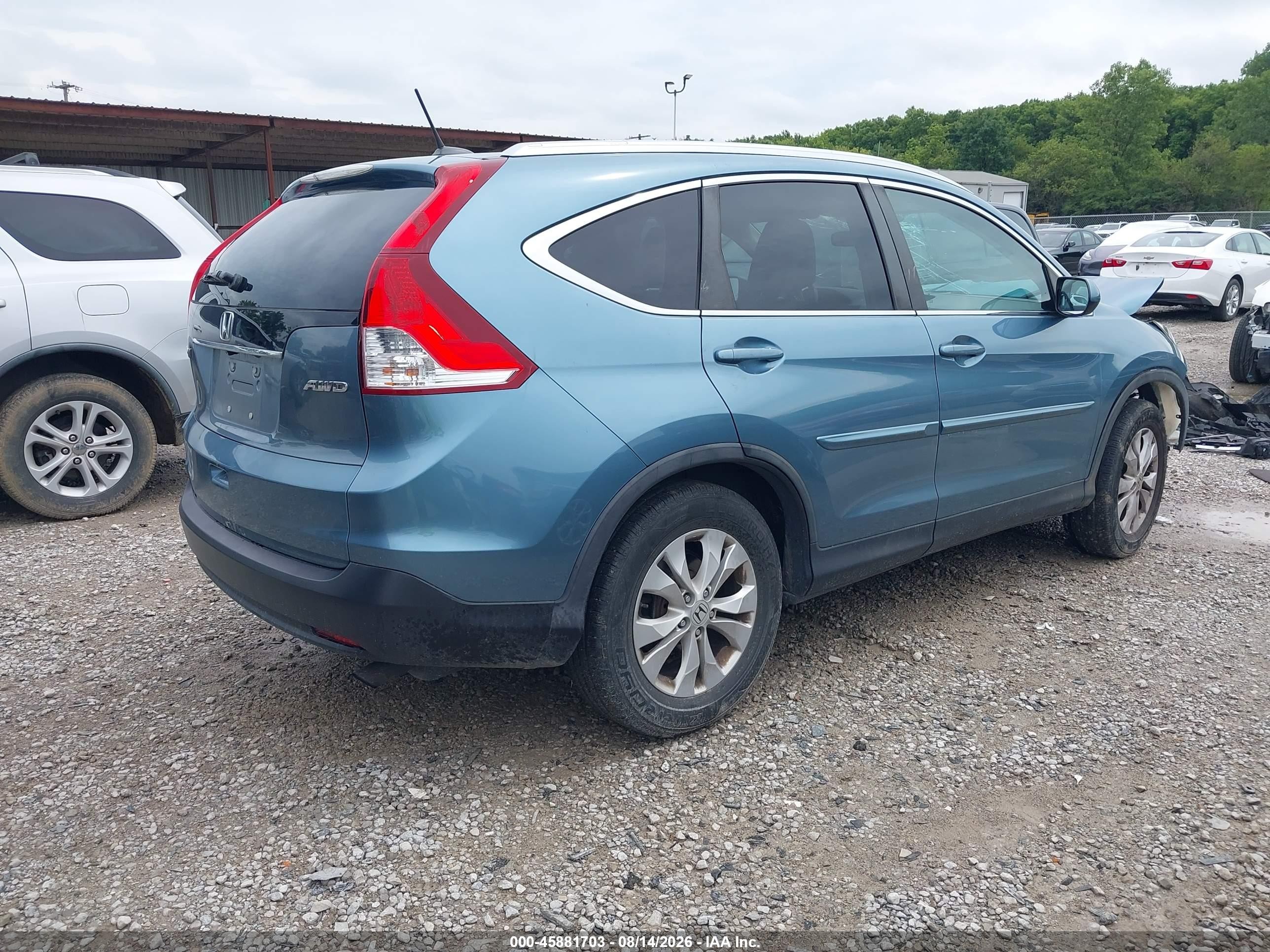 2013 Honda Cr-v Ex-l Blue vin: 5J6RM4H76DL072016