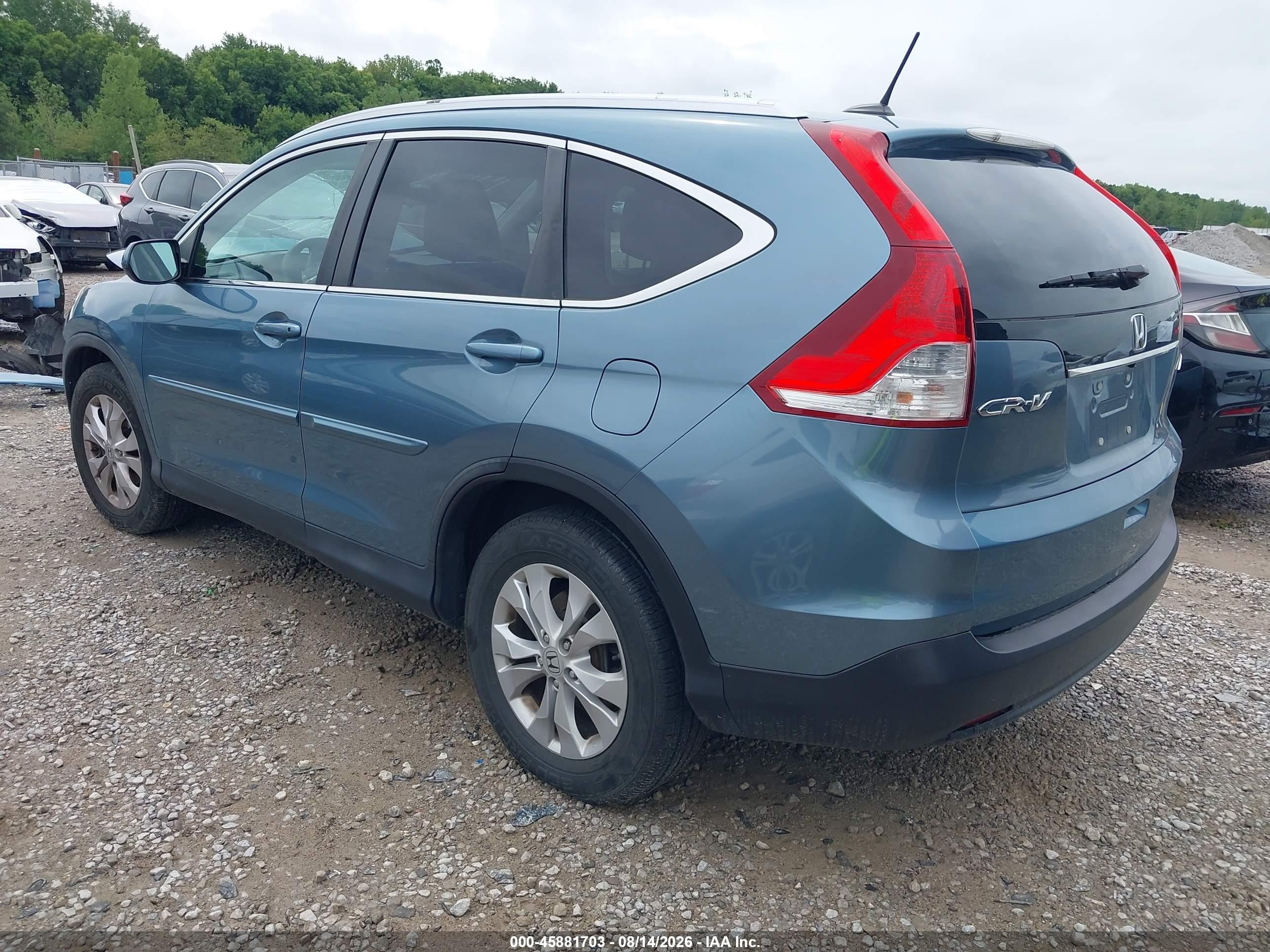 2013 Honda Cr-v Ex-l Blue vin: 5J6RM4H76DL072016