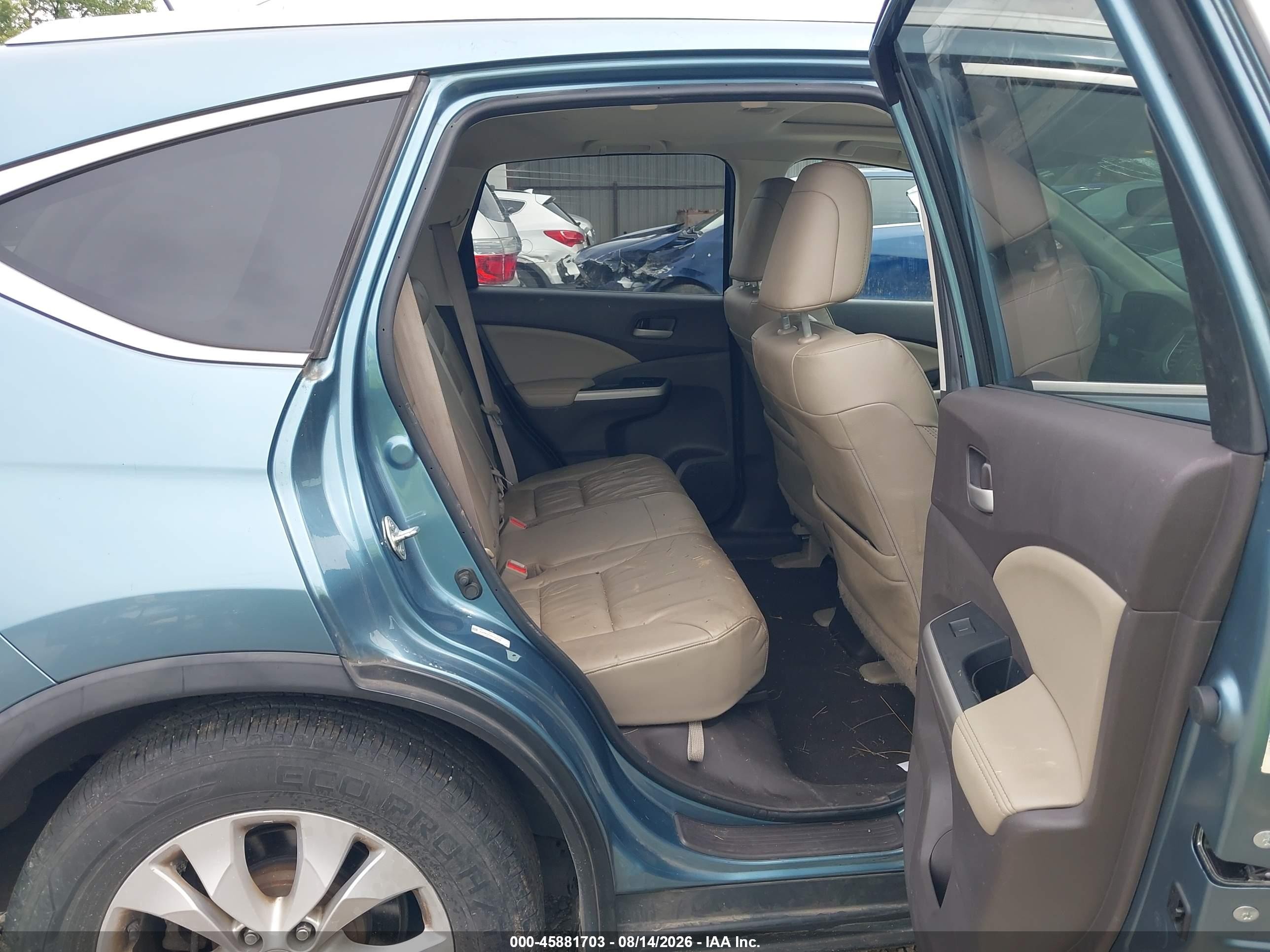 2013 Honda Cr-v Ex-l Blue vin: 5J6RM4H76DL072016