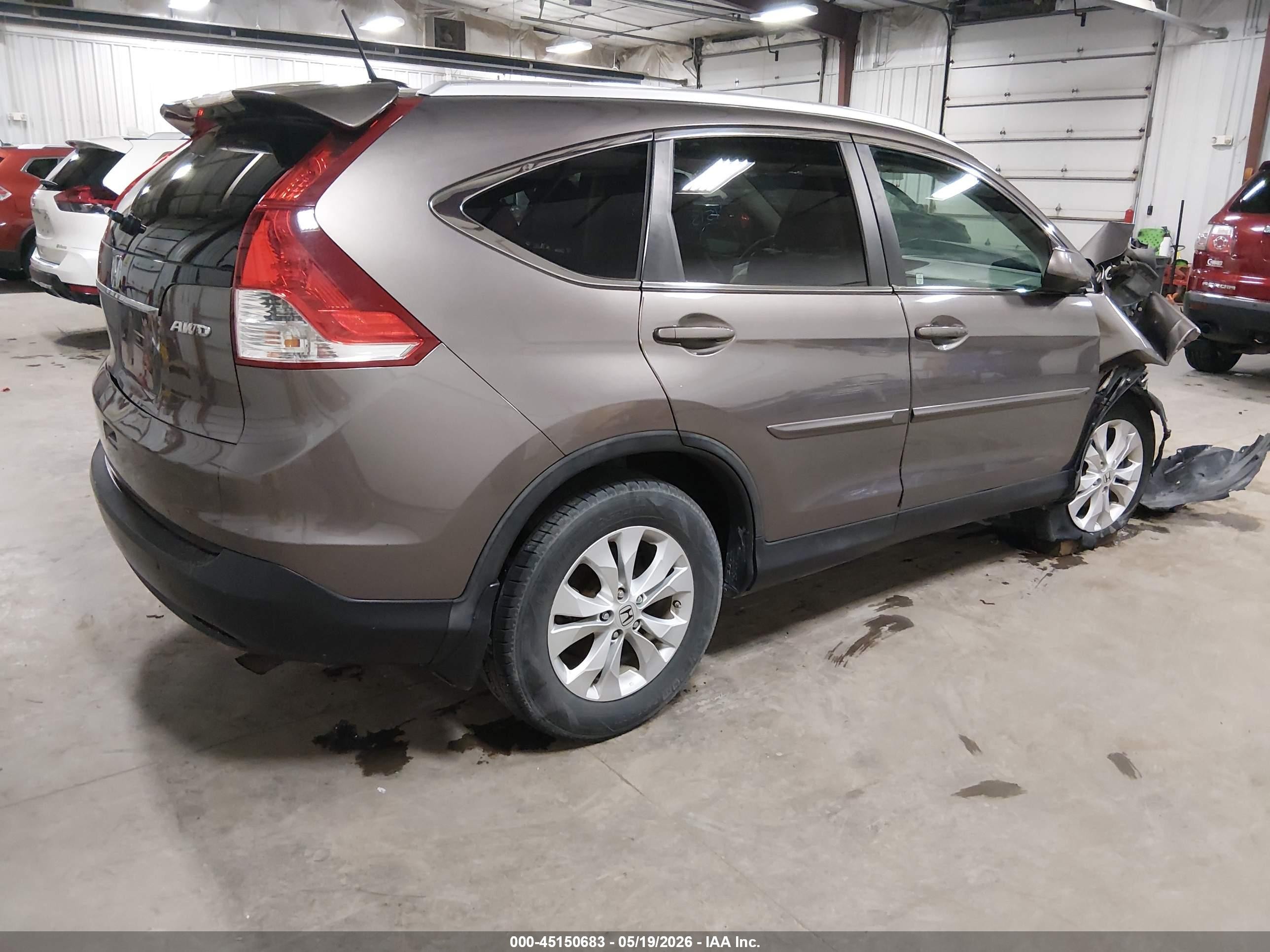 2013 Honda Cr-v Ex-l Gray vin: 5J6RM4H76DL077135