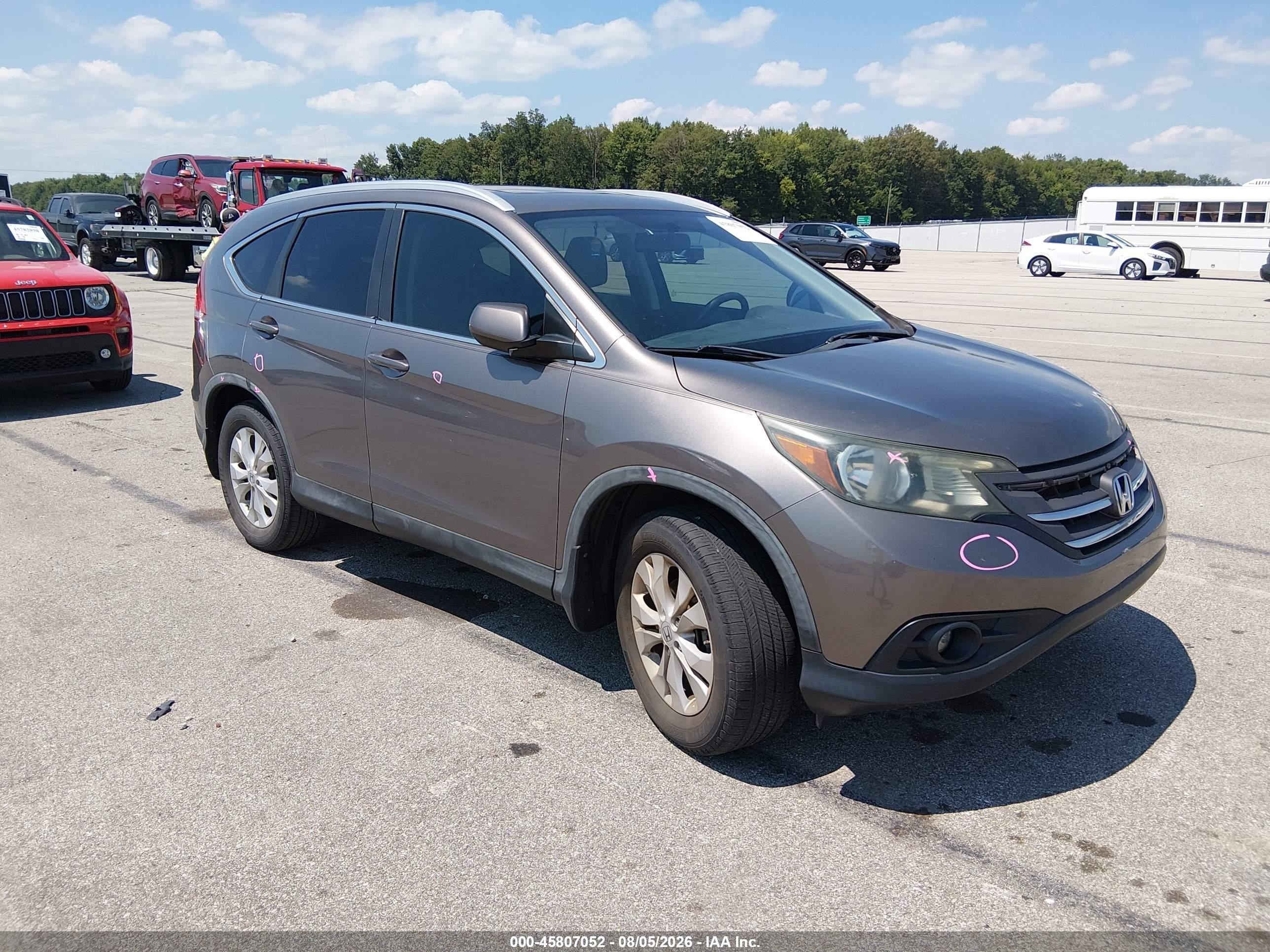 2013 Honda Cr-v Ex-l Gray vin: 5J6RM4H76DL077166