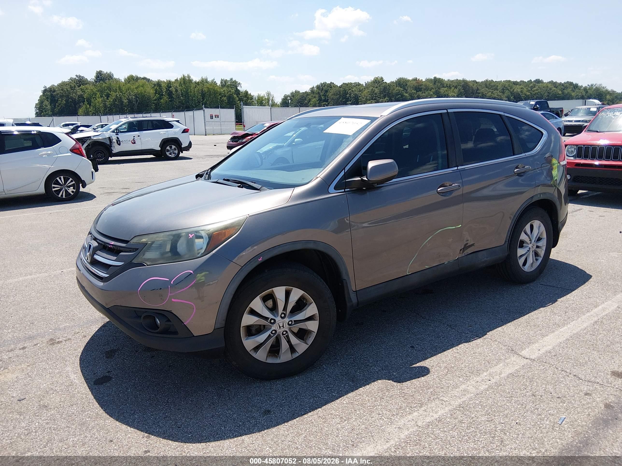 2013 Honda Cr-v Ex-l Серый vin: 5J6RM4H76DL077166