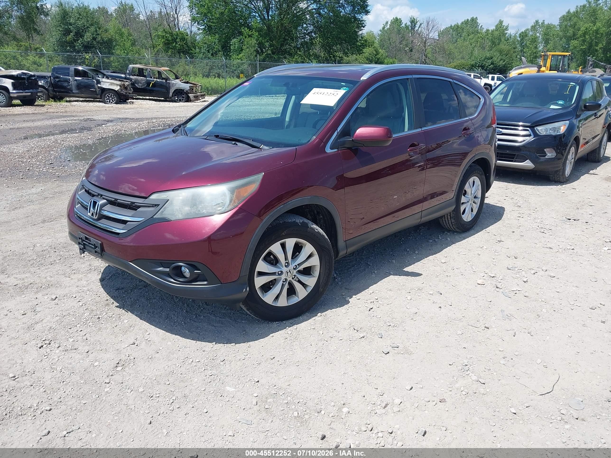 2013 Honda Cr-v Ex-l Темно-бордовый vin: 5J6RM4H76DL085851
