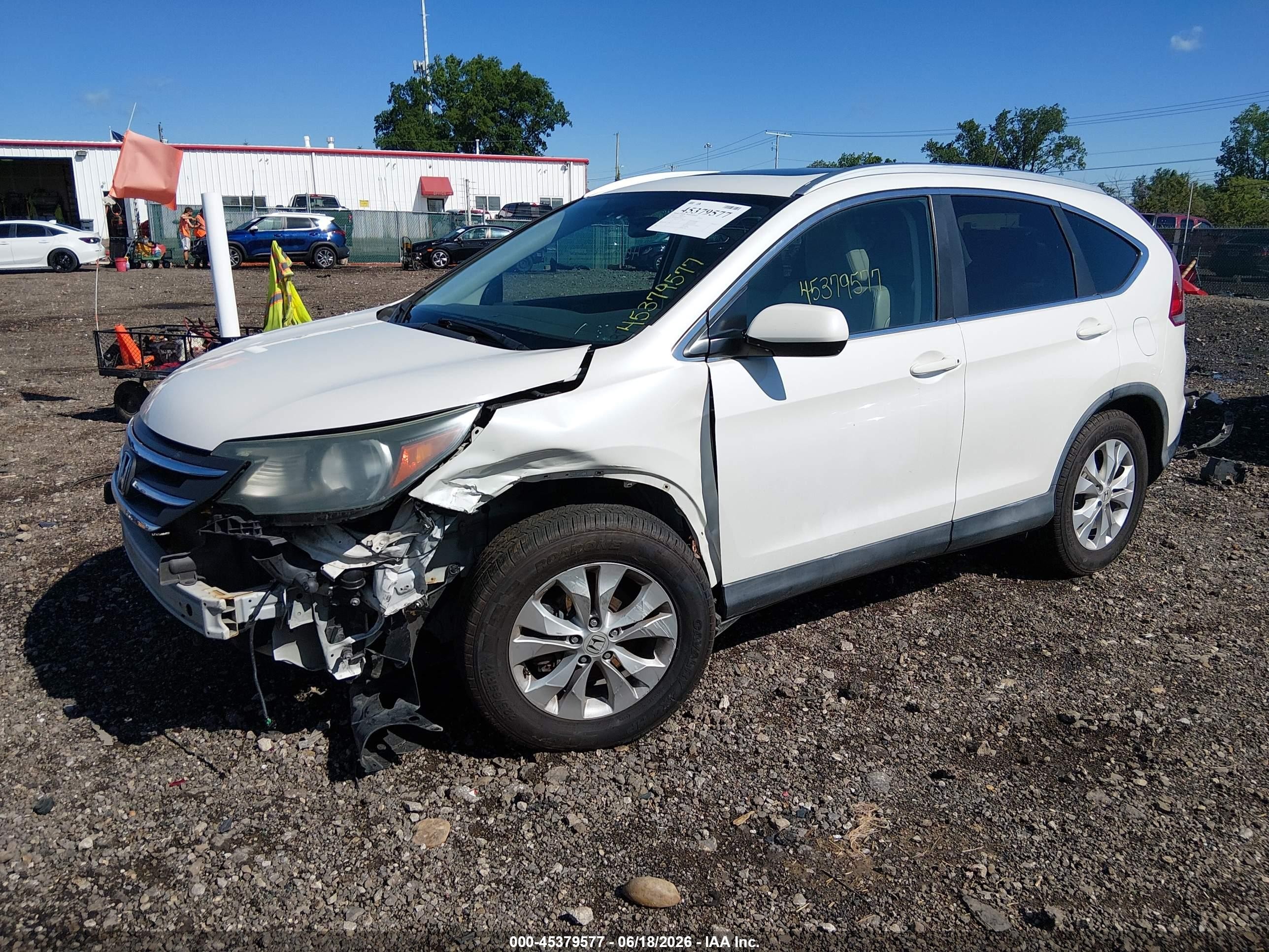 2014 Honda Cr-v Ex-l Белый vin: 5J6RM4H76EL048574