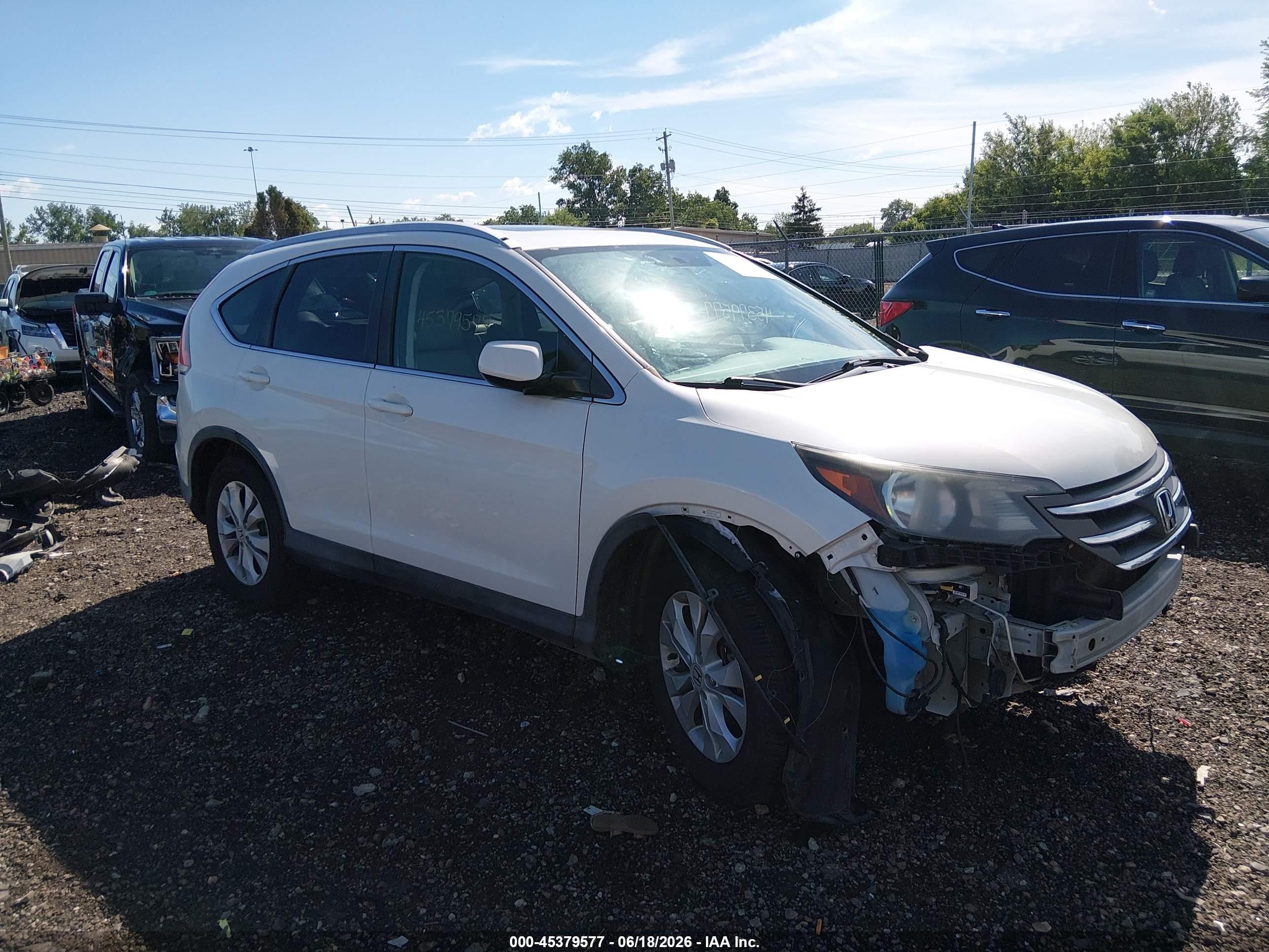2014 Honda Cr-v Ex-l Белый vin: 5J6RM4H76EL048574