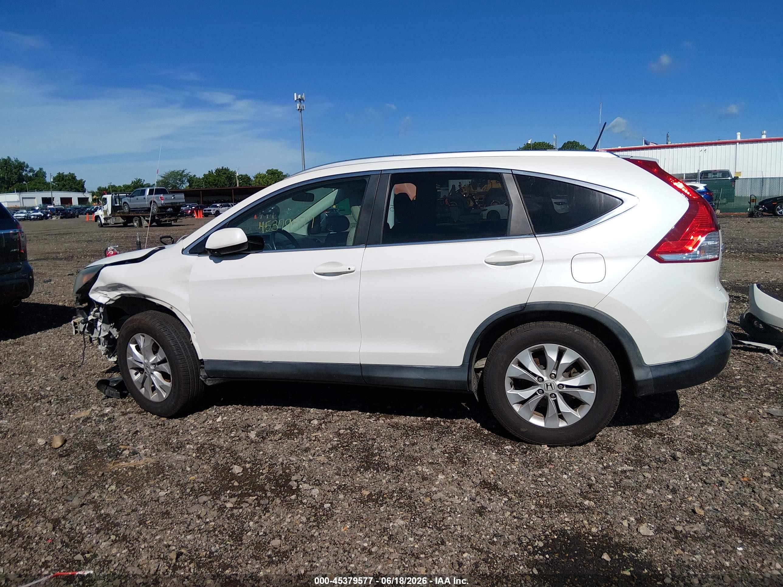 2014 Honda Cr-v Ex-l Белый vin: 5J6RM4H76EL048574