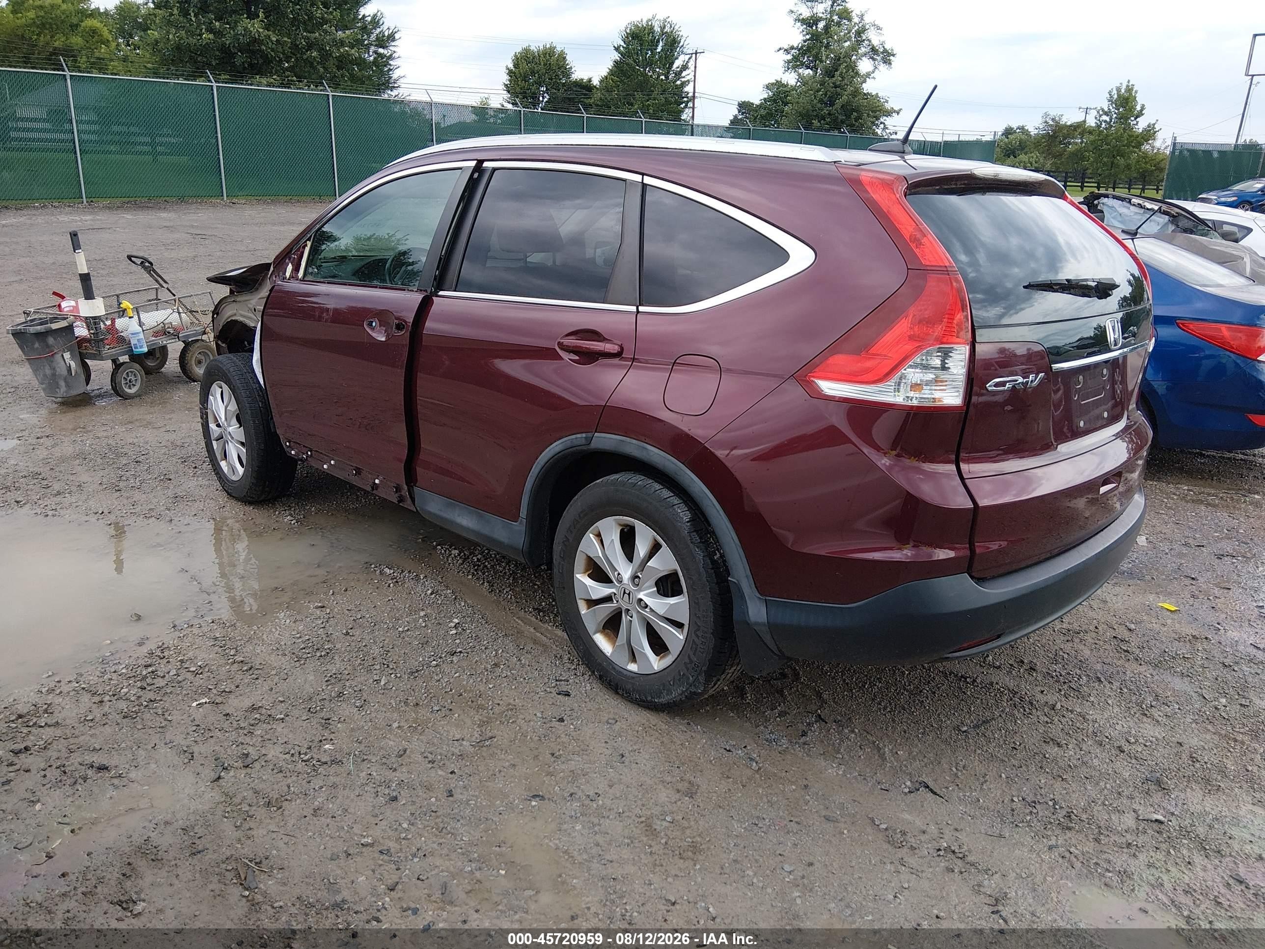 2014 Honda Cr-v Ex-l Burgundy vin: 5J6RM4H76EL061308