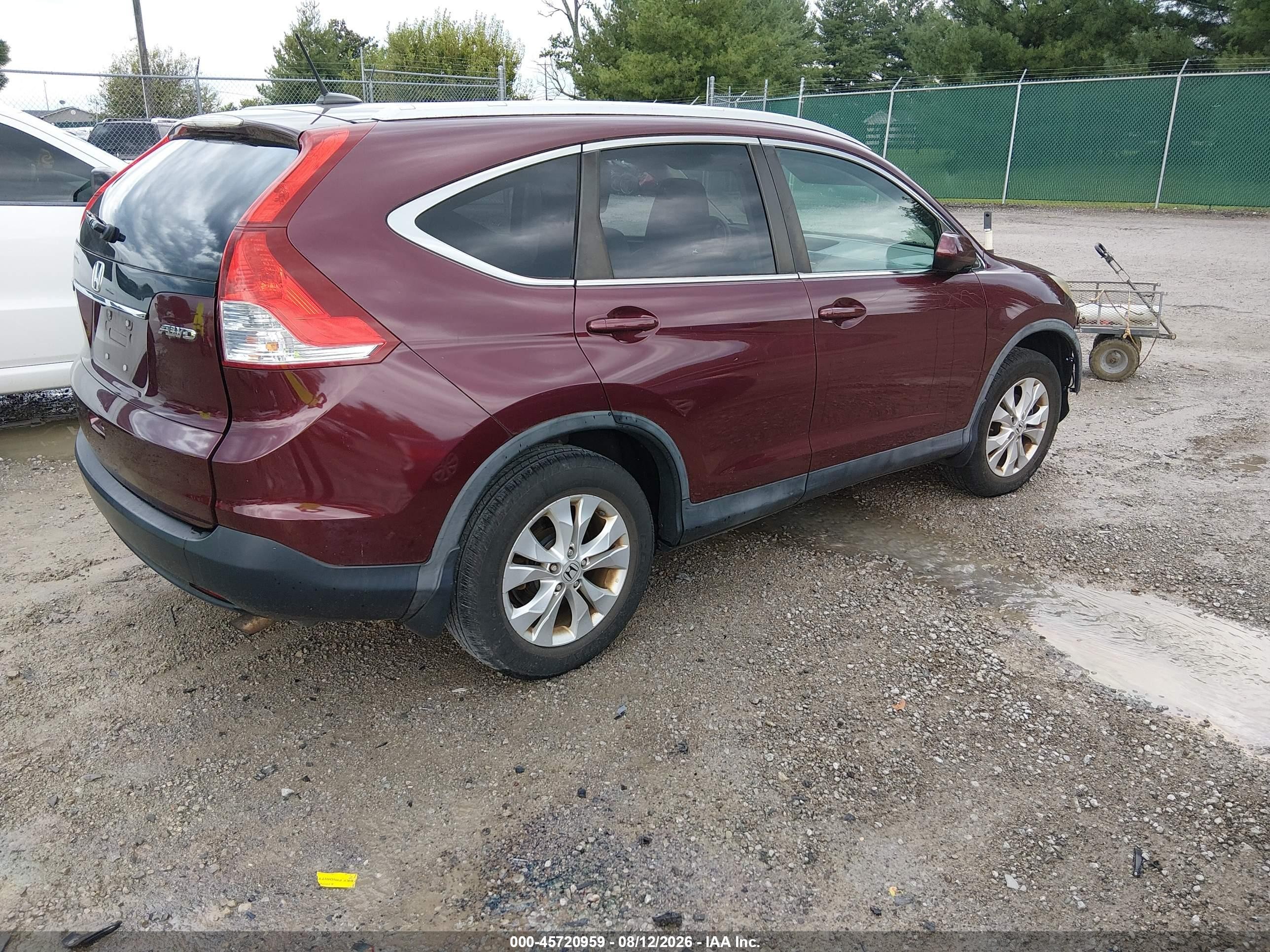 2014 Honda Cr-v Ex-l Burgundy vin: 5J6RM4H76EL061308