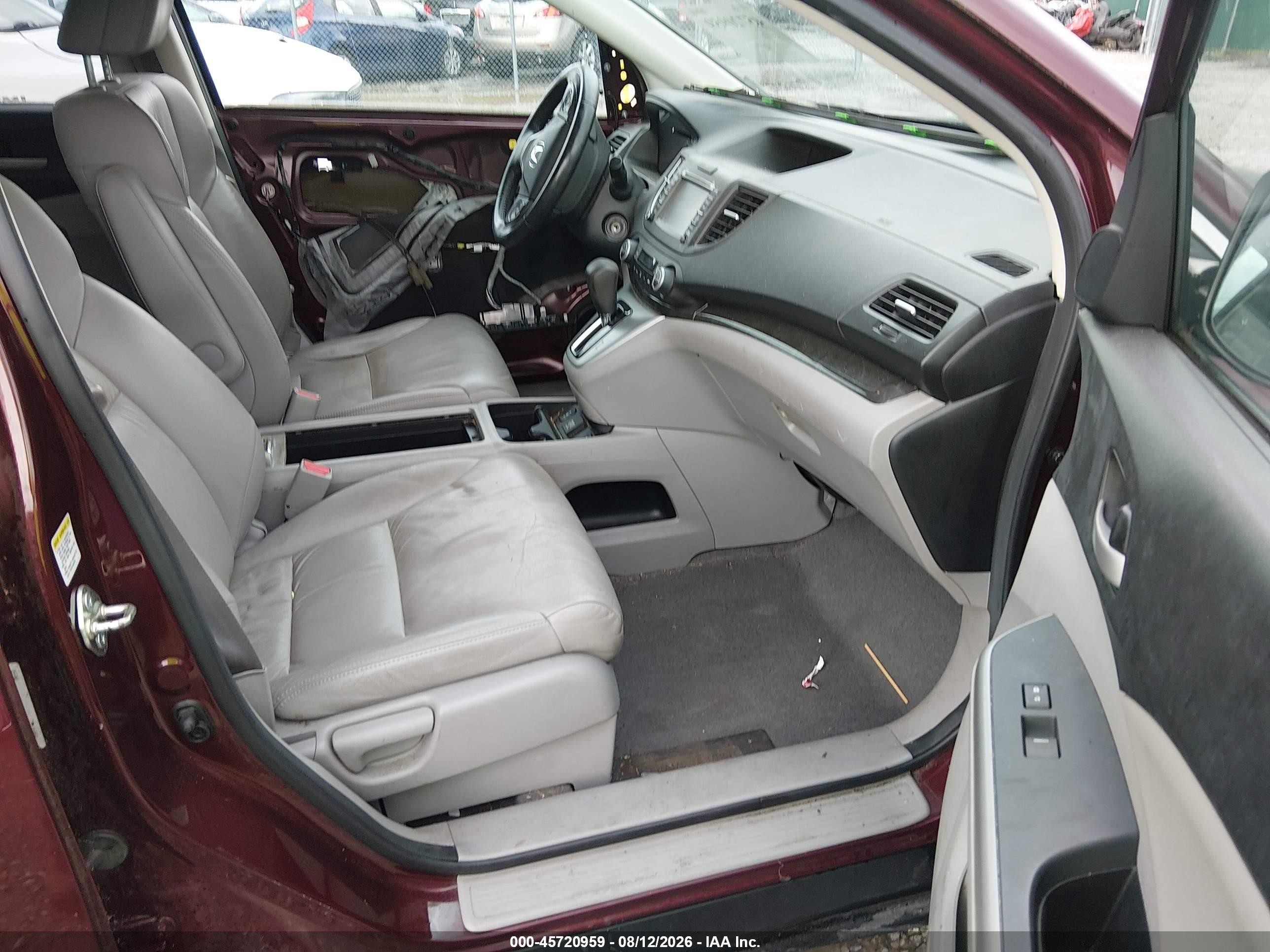2014 Honda Cr-v Ex-l Burgundy vin: 5J6RM4H76EL061308