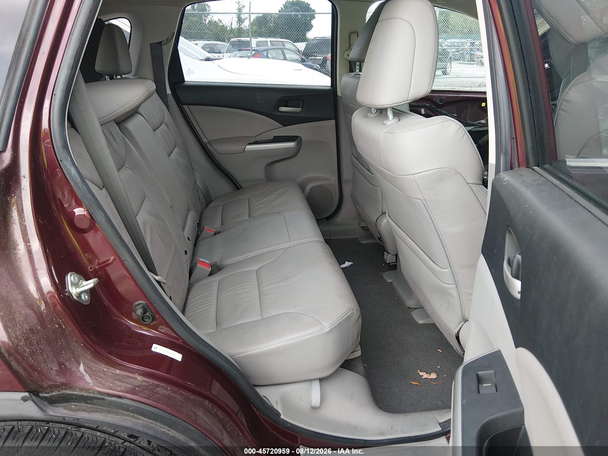 2014 Honda Cr-v Ex-l Burgundy vin: 5J6RM4H76EL061308