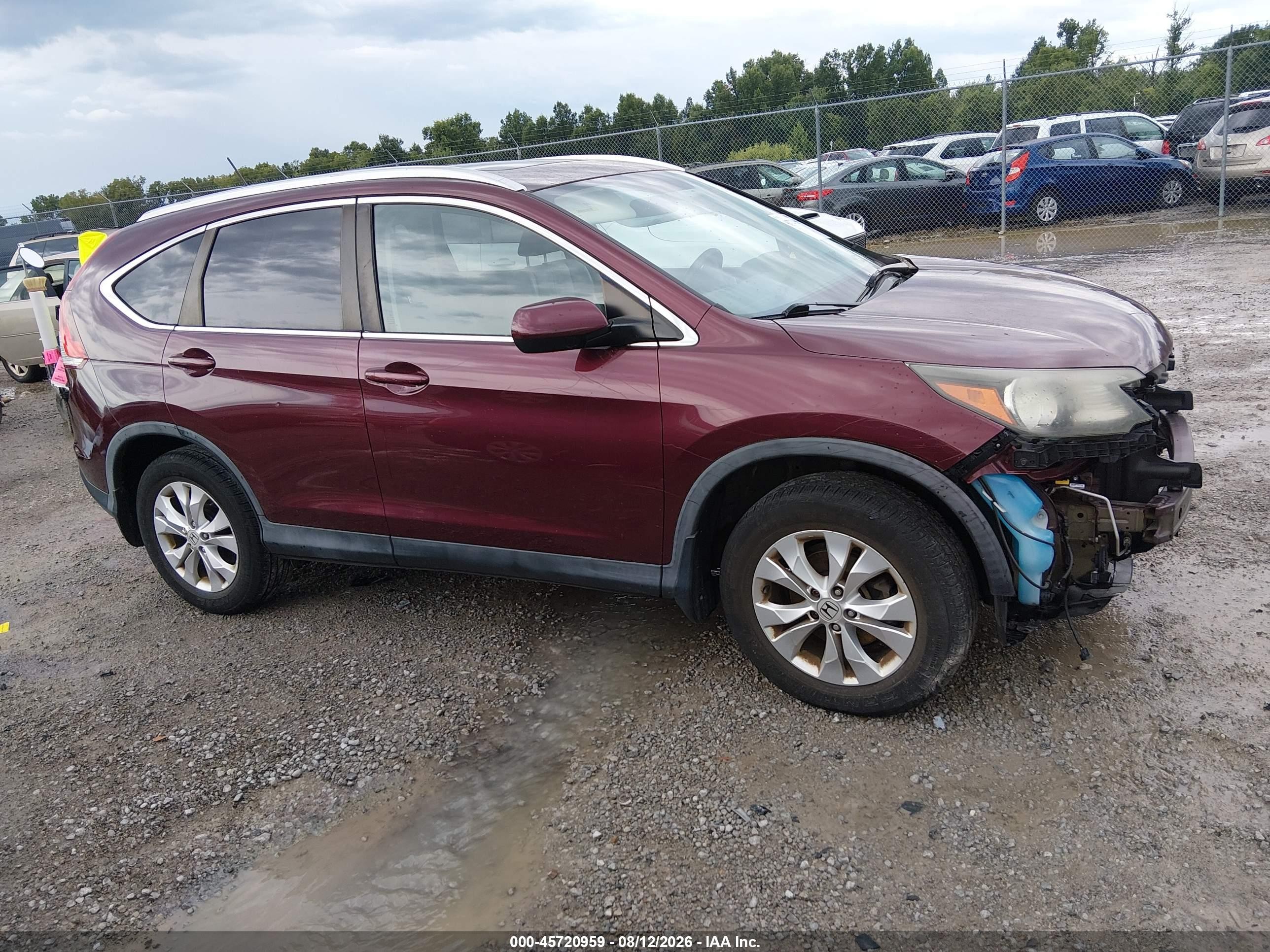 2014 Honda Cr-v Ex-l Burgundy vin: 5J6RM4H76EL061308