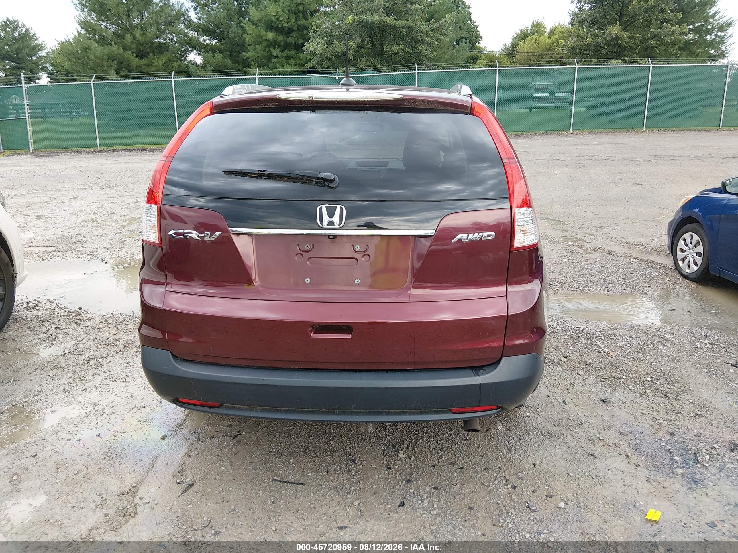2014 Honda Cr-v Ex-l Burgundy vin: 5J6RM4H76EL061308