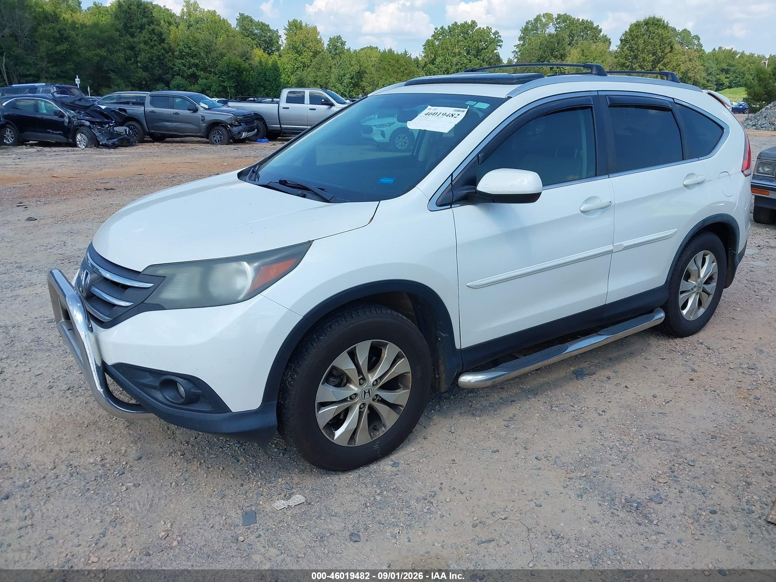 2014 Honda Cr-v Ex-l White vin: 5J6RM4H76EL067710