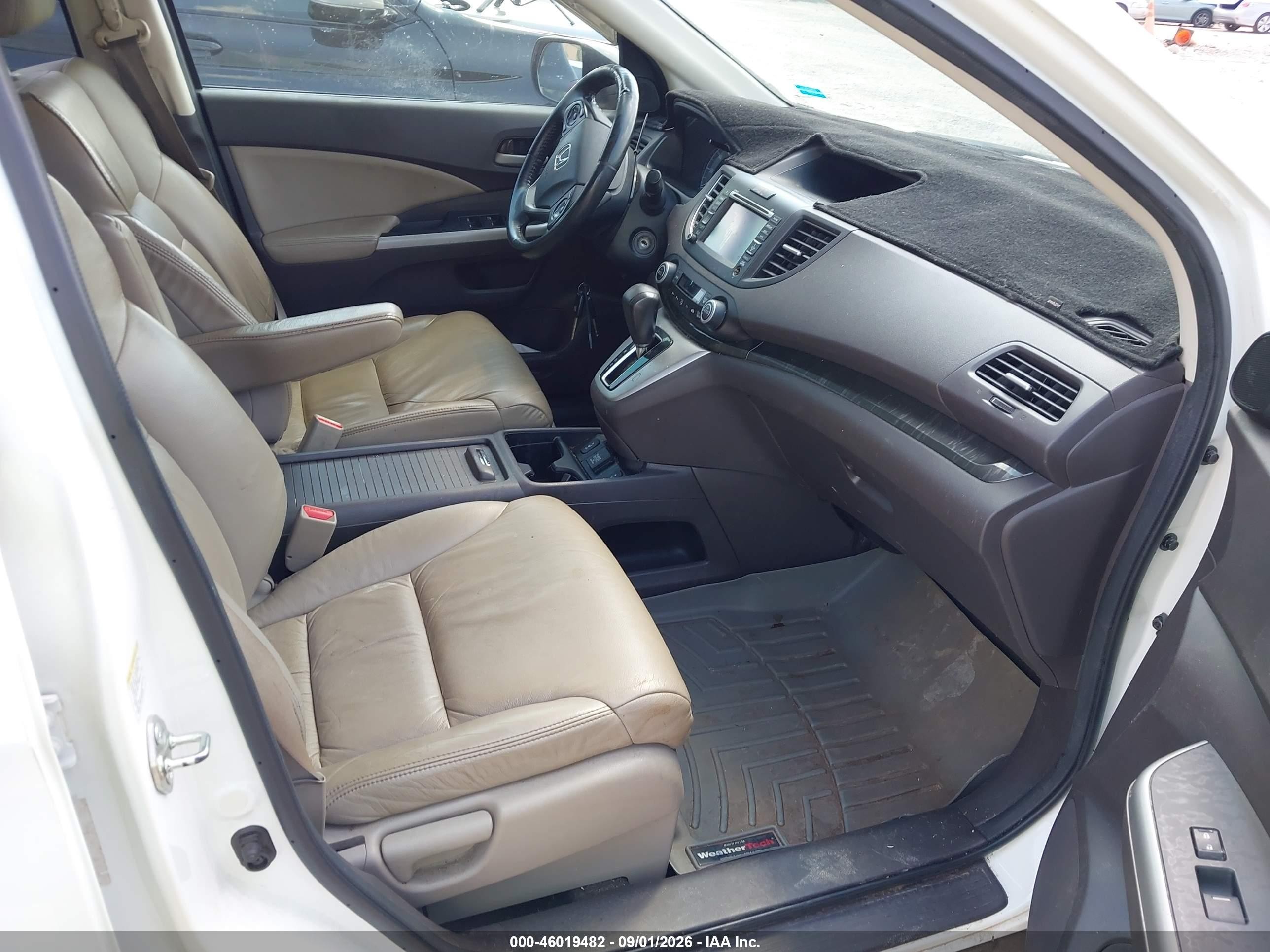 2014 Honda Cr-v Ex-l White vin: 5J6RM4H76EL067710