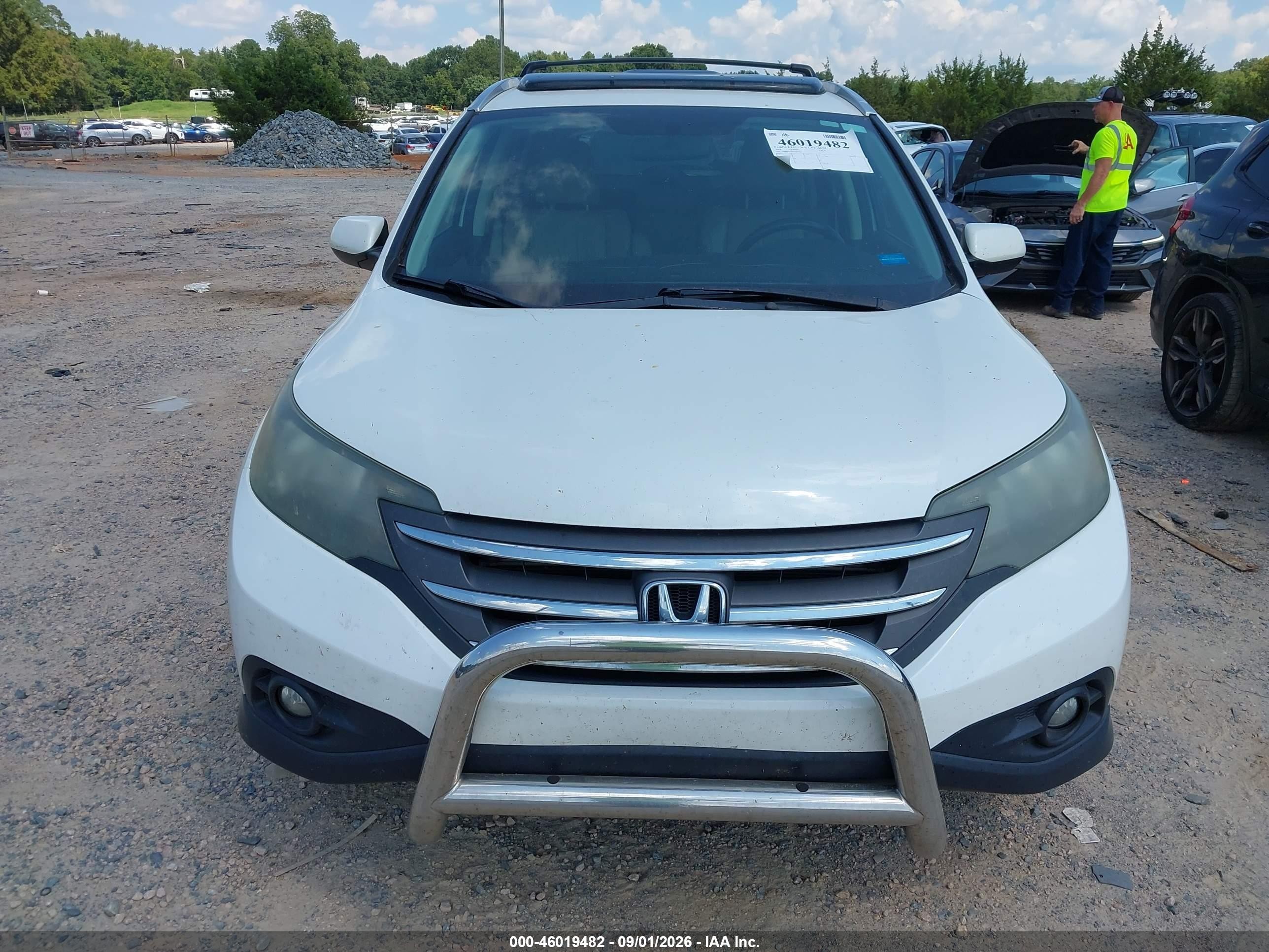 2014 Honda Cr-v Ex-l White vin: 5J6RM4H76EL067710