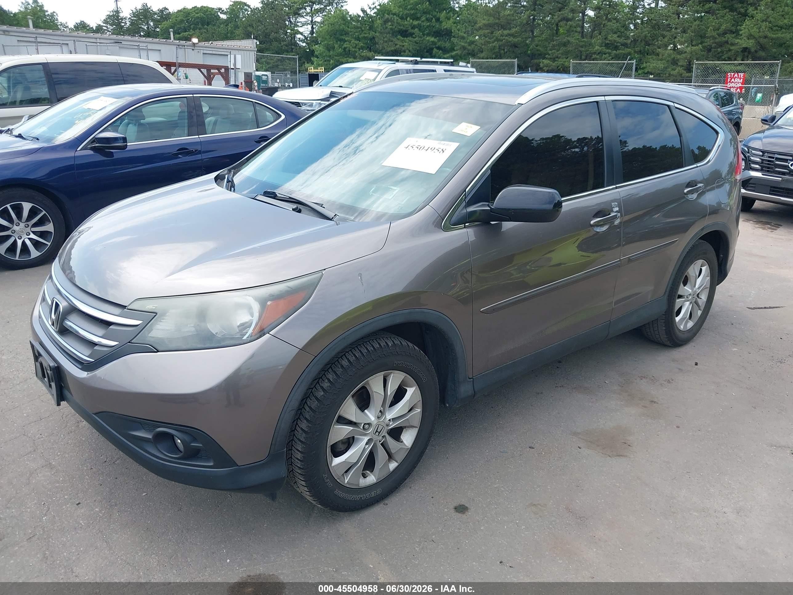 2014 Honda Cr-v Ex-l Gray vin: 5J6RM4H76EL070932