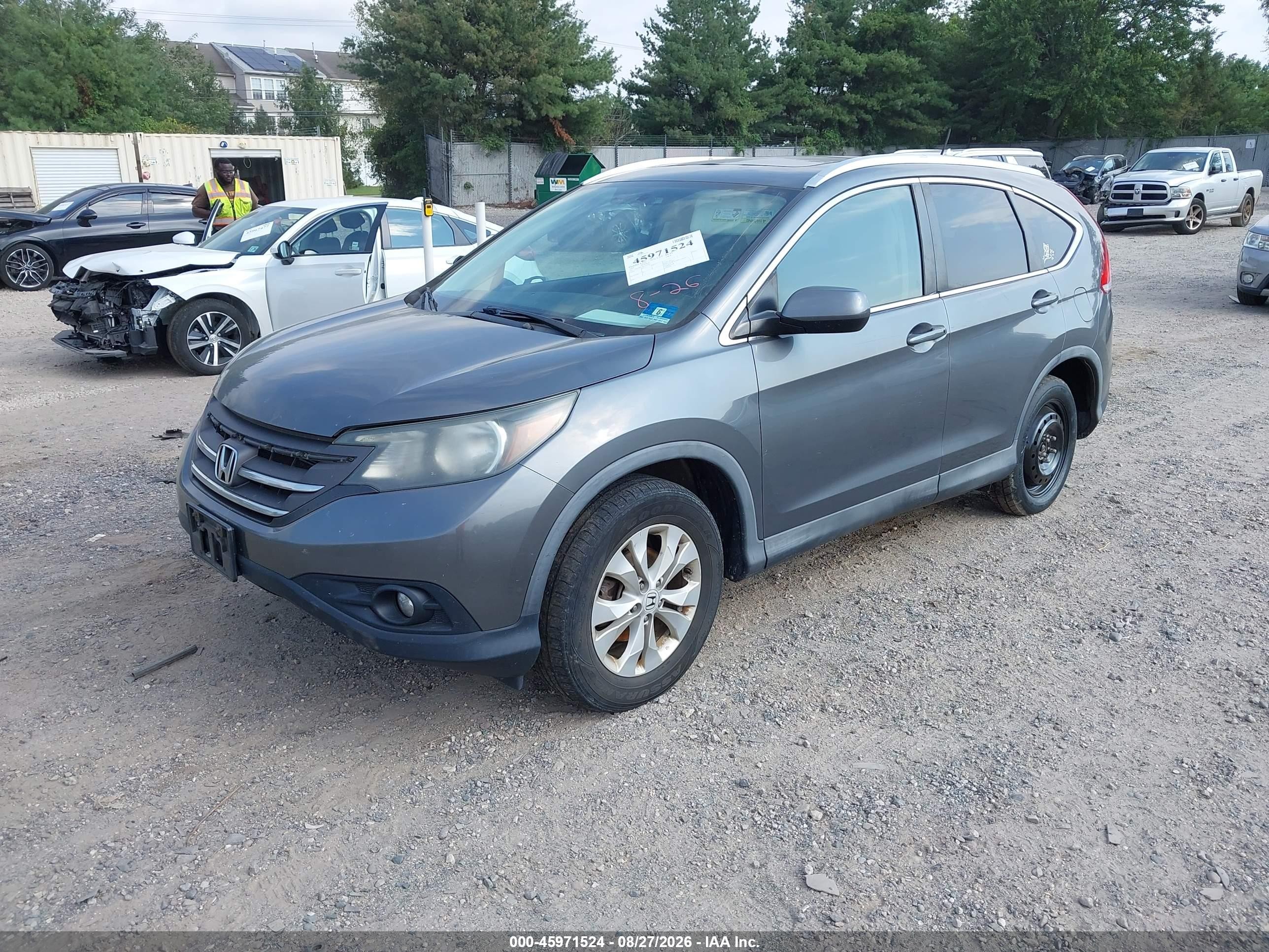 2014 Honda Cr-v Ex-l Gray vin: 5J6RM4H76EL077105