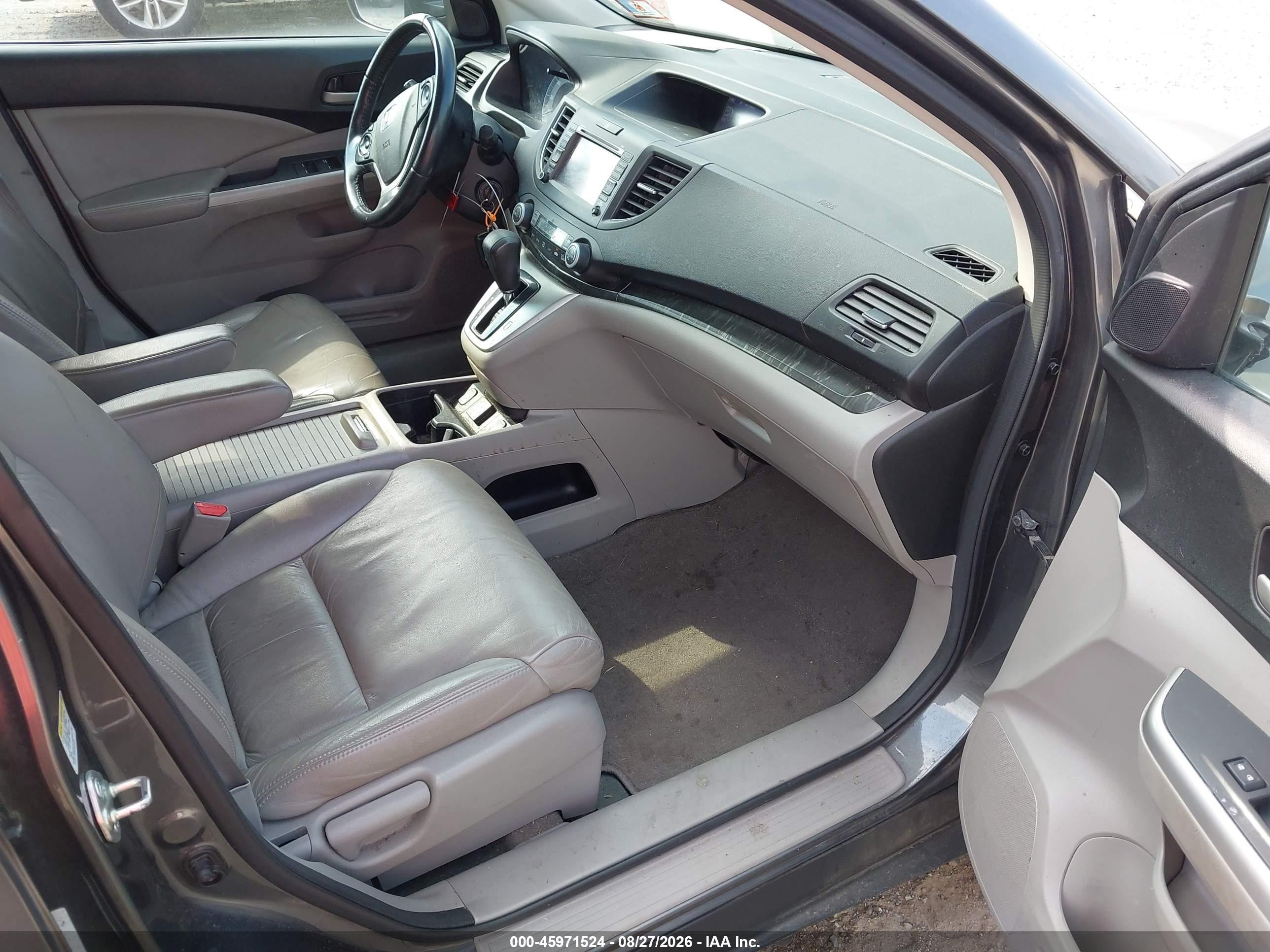 2014 Honda Cr-v Ex-l Gray vin: 5J6RM4H76EL077105