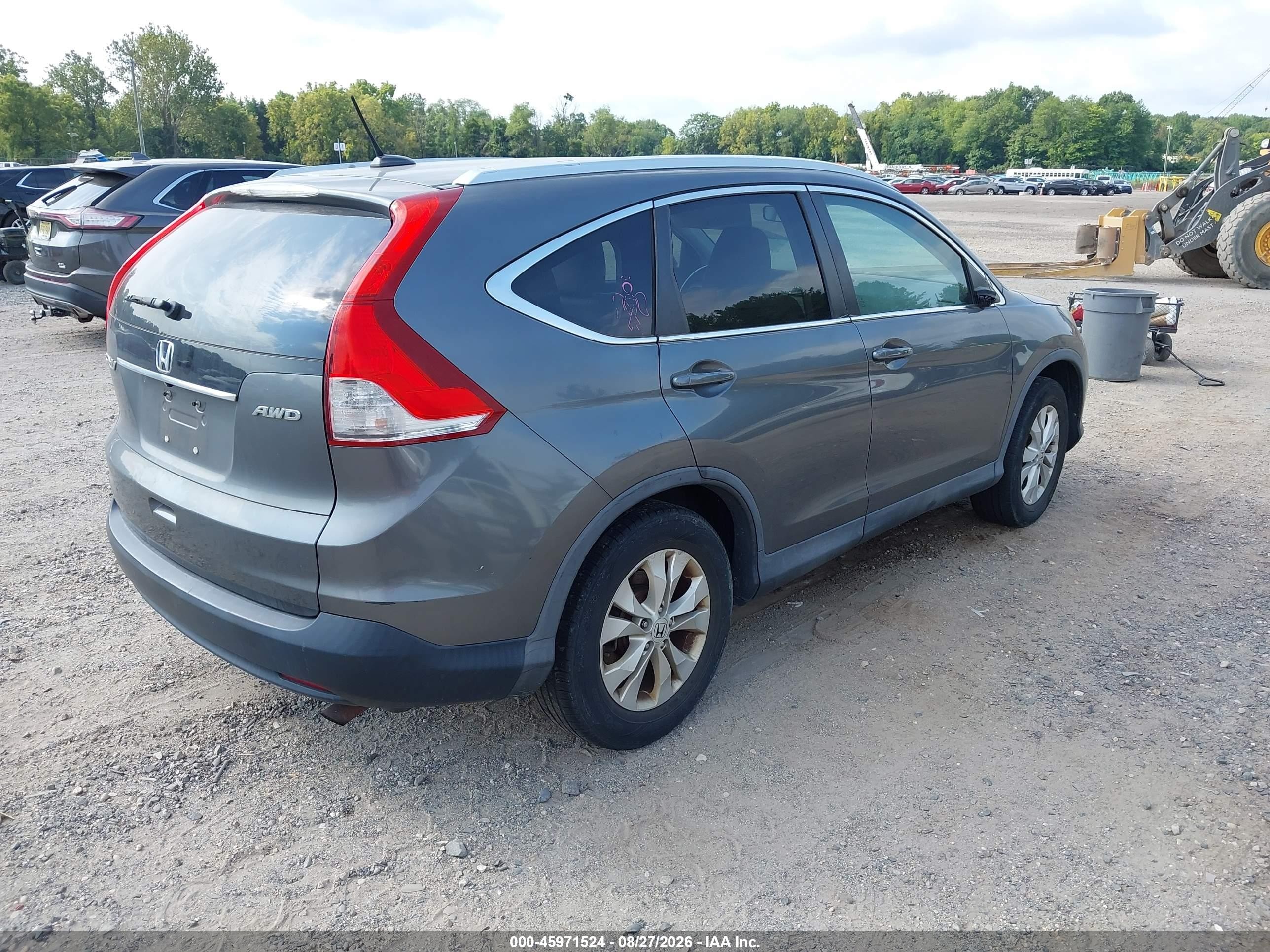 2014 Honda Cr-v Ex-l Gray vin: 5J6RM4H76EL077105