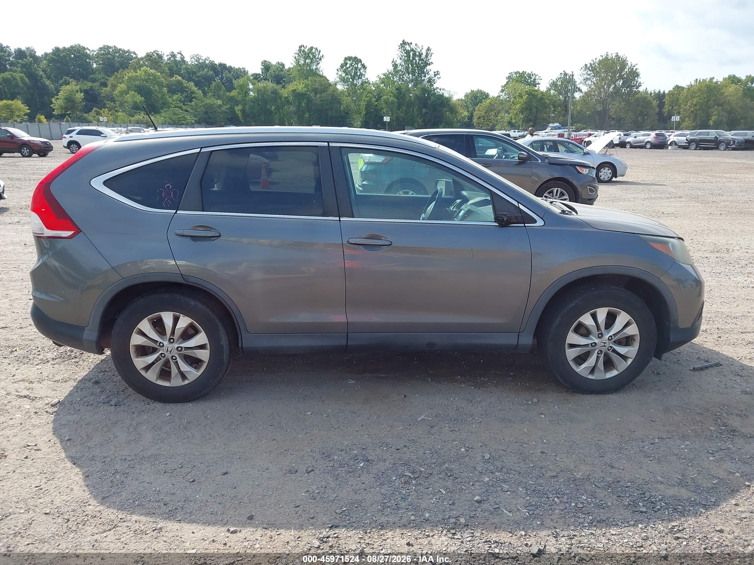 2014 Honda Cr-v Ex-l Gray vin: 5J6RM4H76EL077105