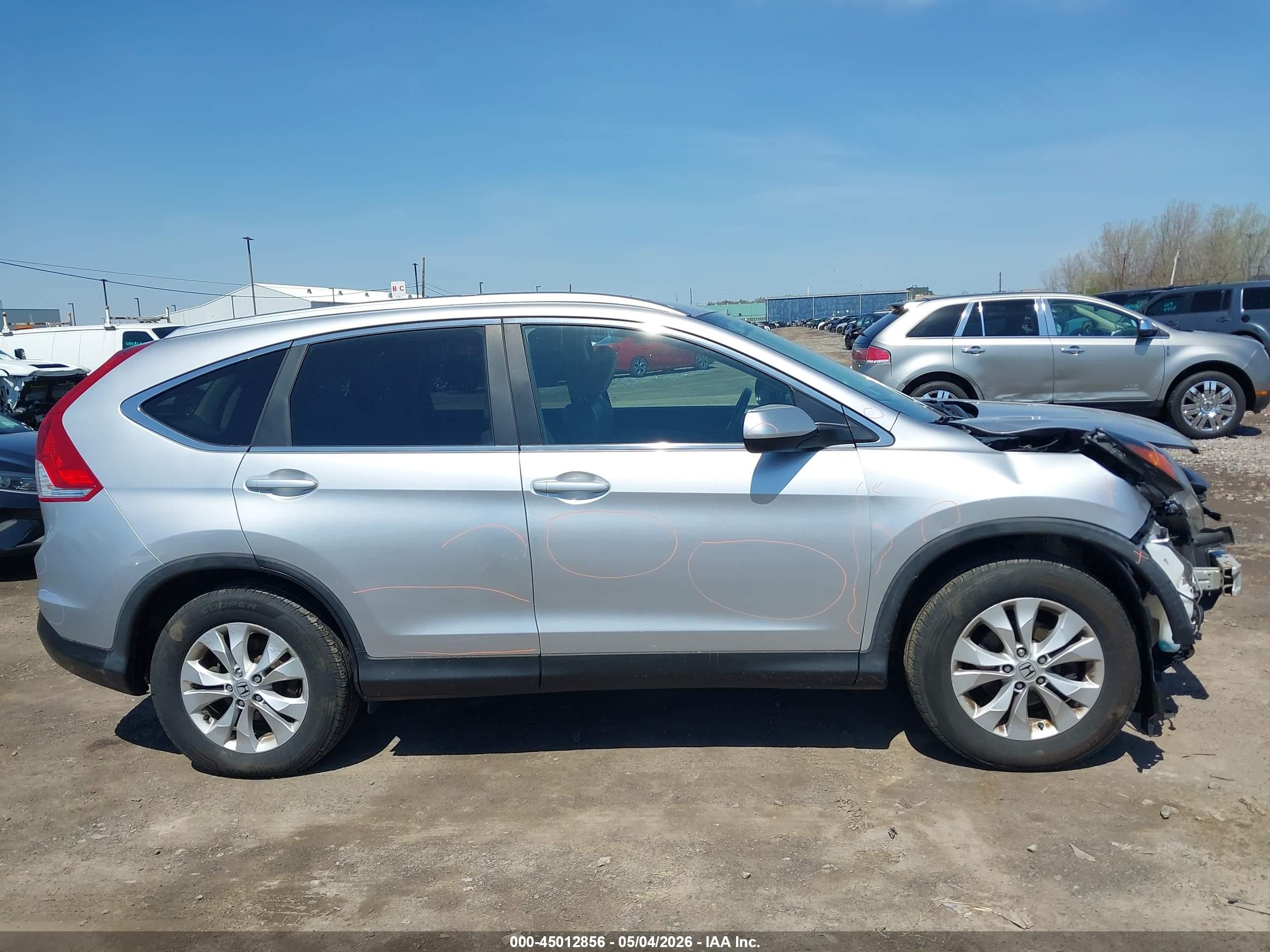 2014 Honda Cr-v Ex-l Silver vin: 5J6RM4H76EL078707