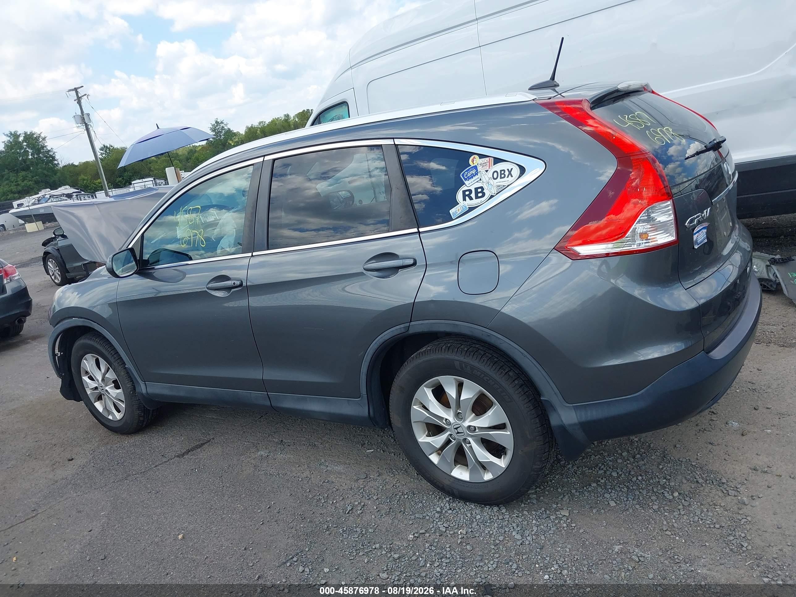 2014 Honda Cr-v Ex-l Gray vin: 5J6RM4H76EL095006