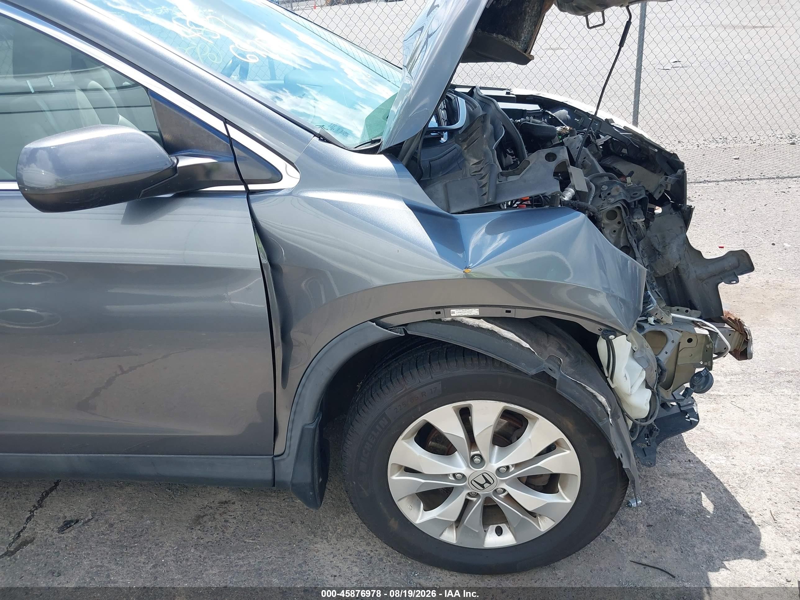2014 Honda Cr-v Ex-l Gray vin: 5J6RM4H76EL095006