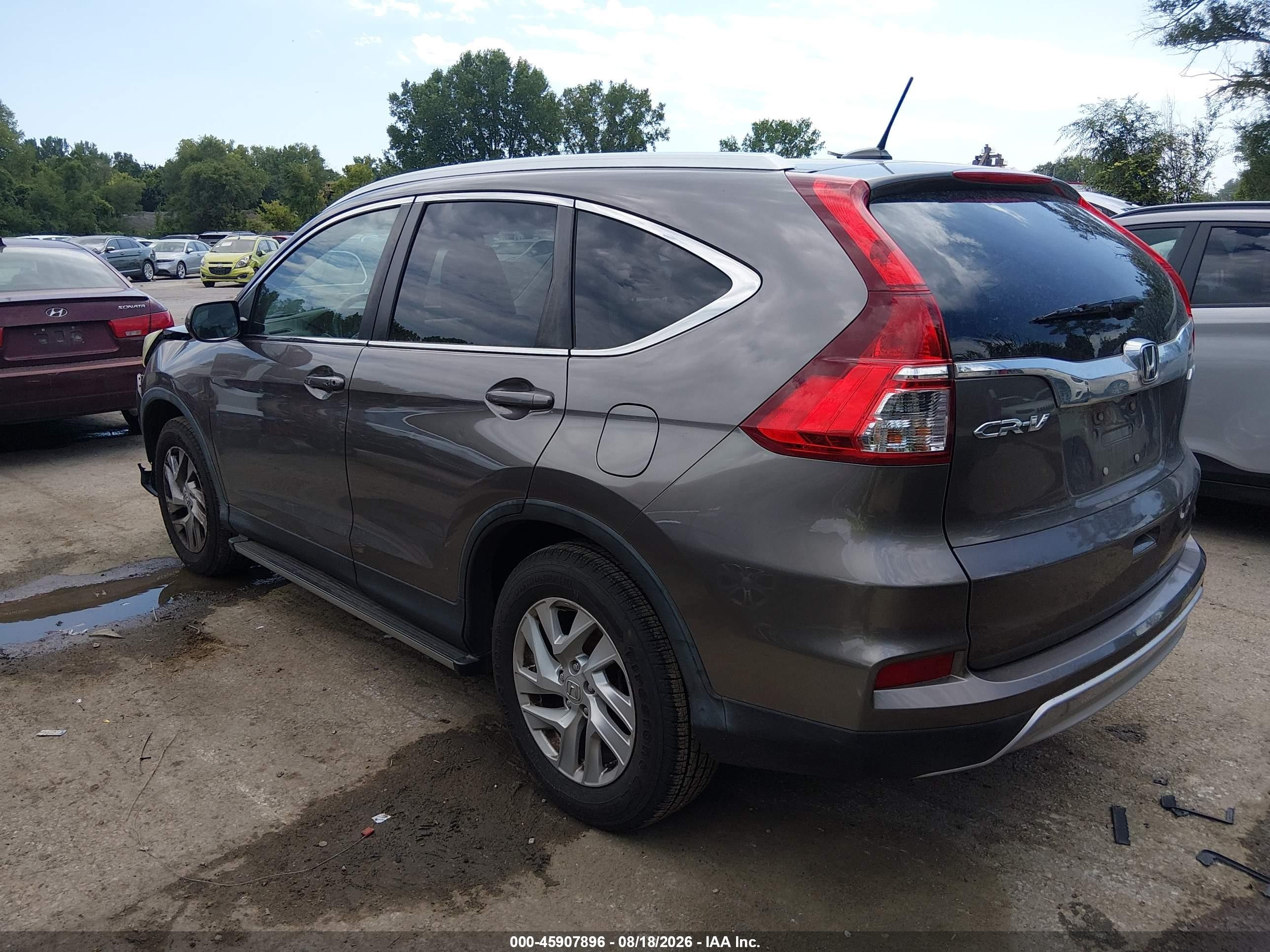 2015 Honda Cr-v Ex-l Gray vin: 5J6RM4H76FL039584