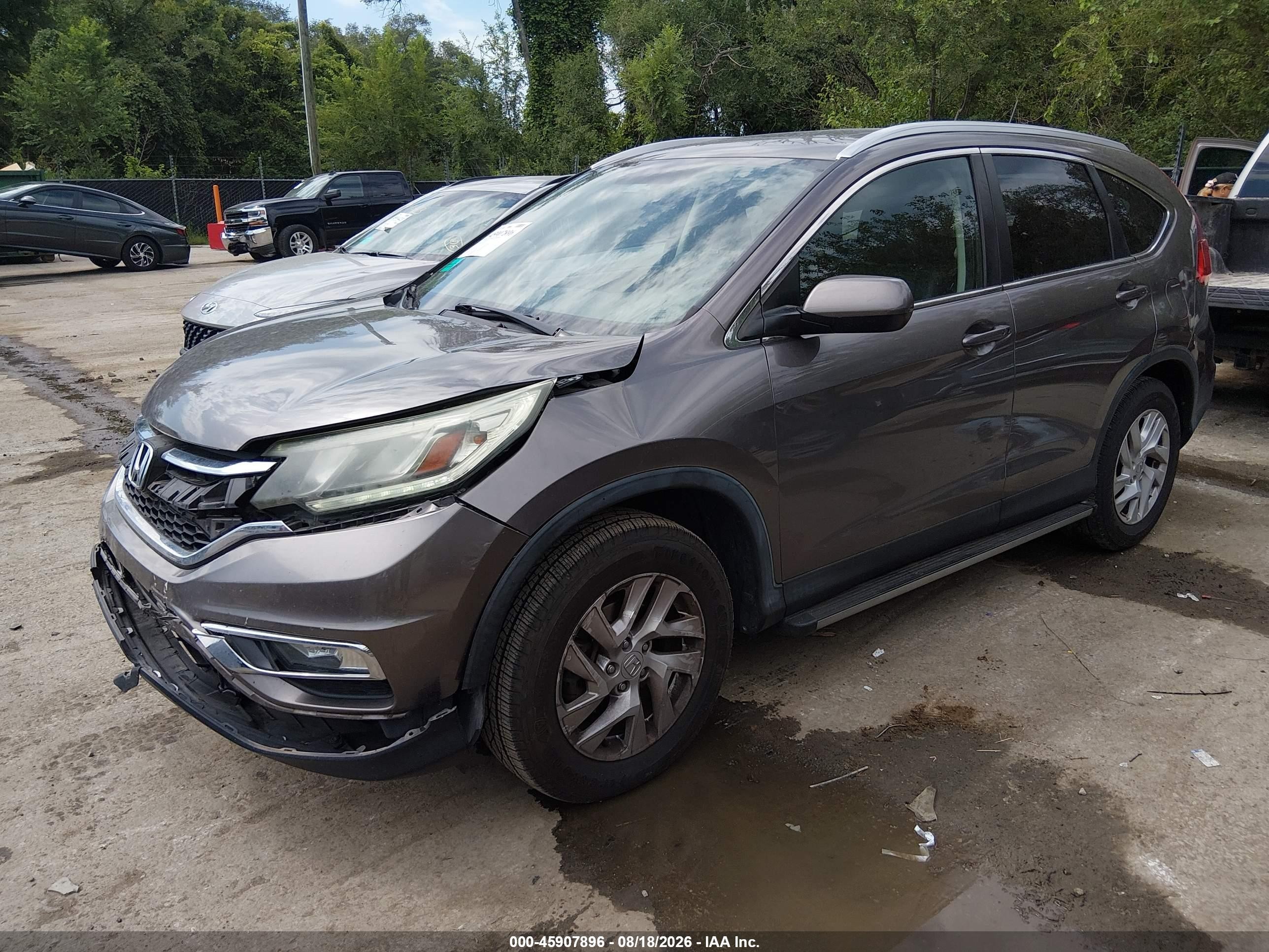 2015 Honda Cr-v Ex-l Gray vin: 5J6RM4H76FL039584