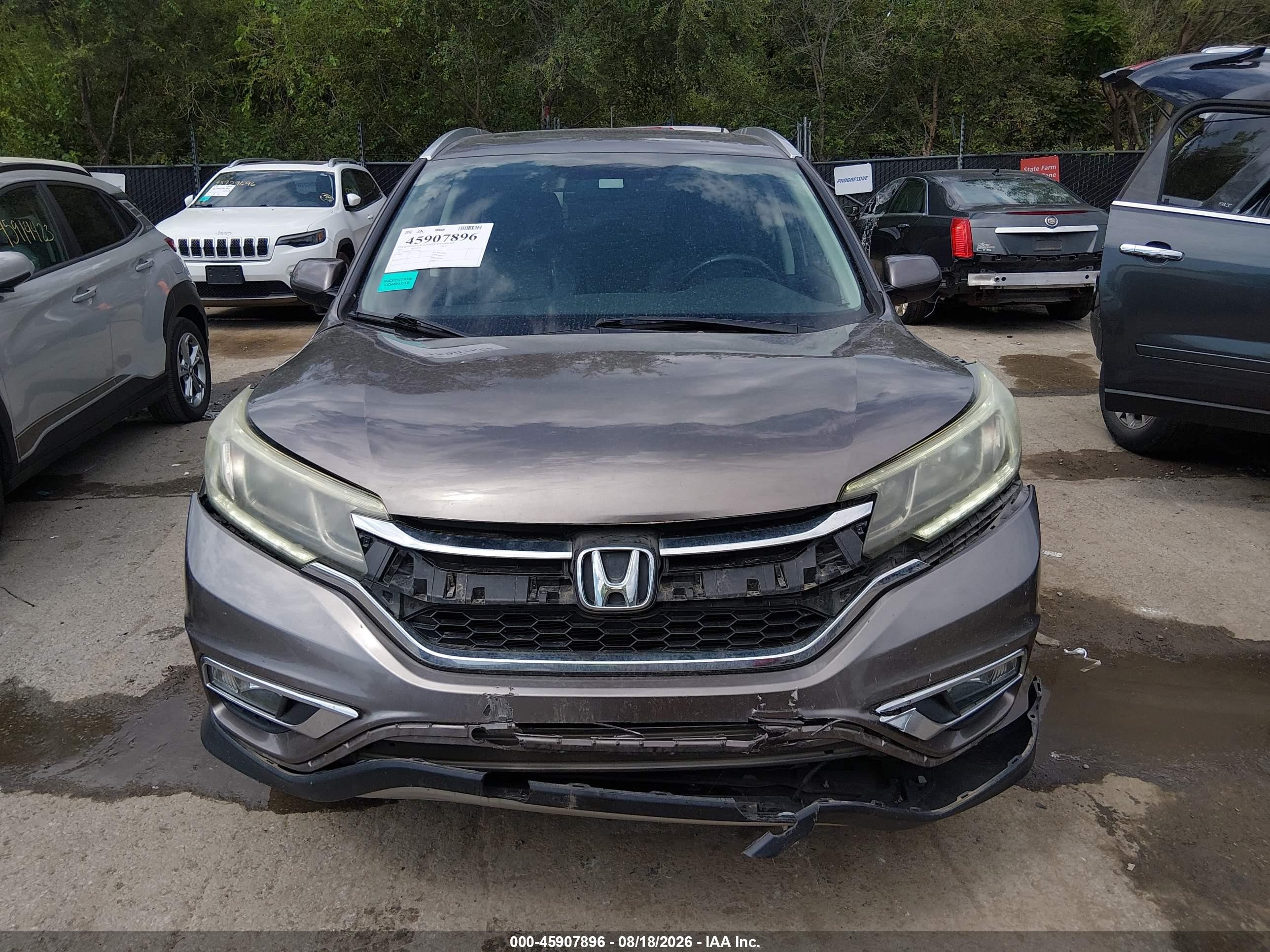 2015 Honda Cr-v Ex-l Gray vin: 5J6RM4H76FL039584