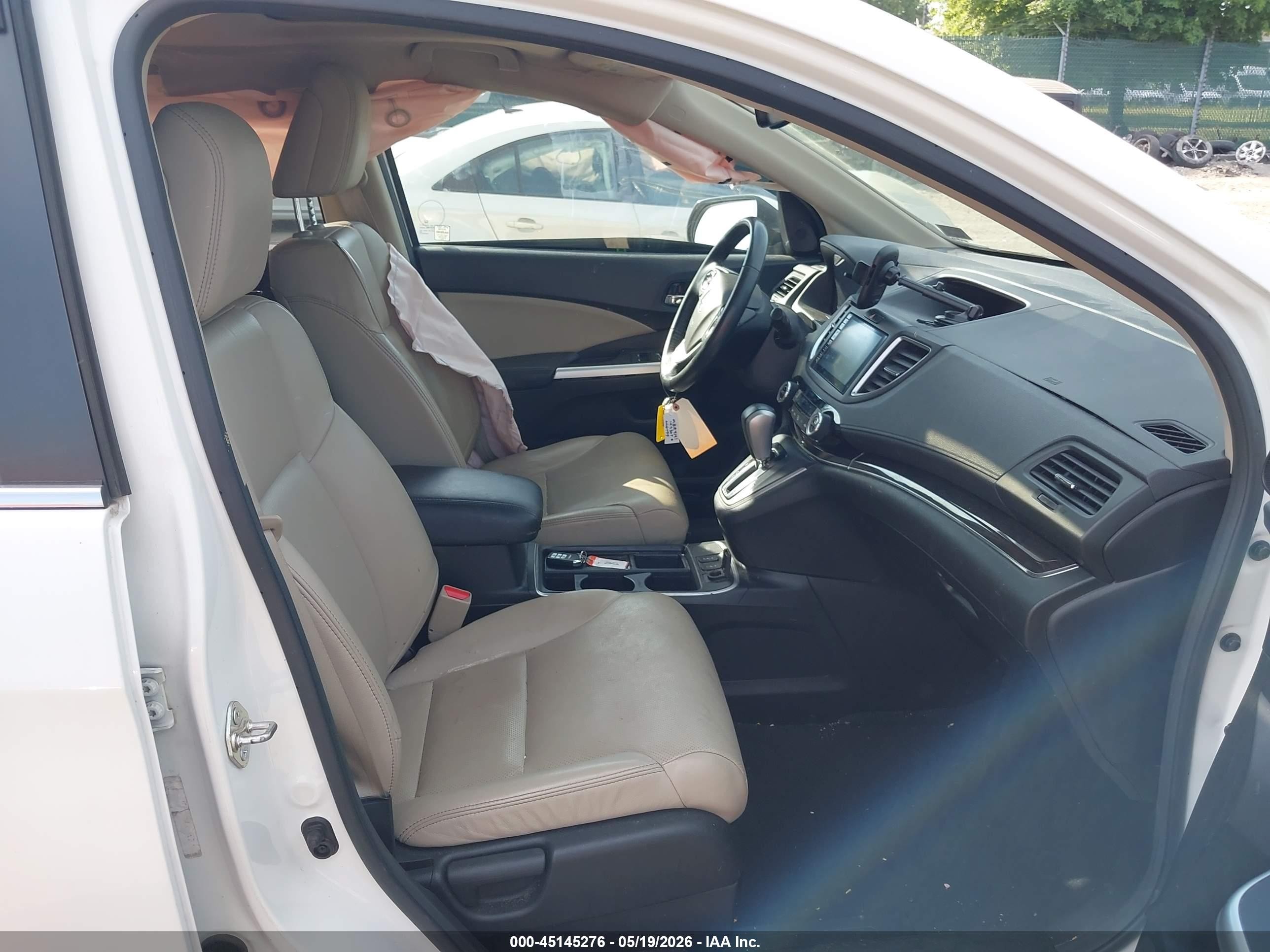 2015 Honda Cr-v Ex-l White vin: 5J6RM4H76FL074707