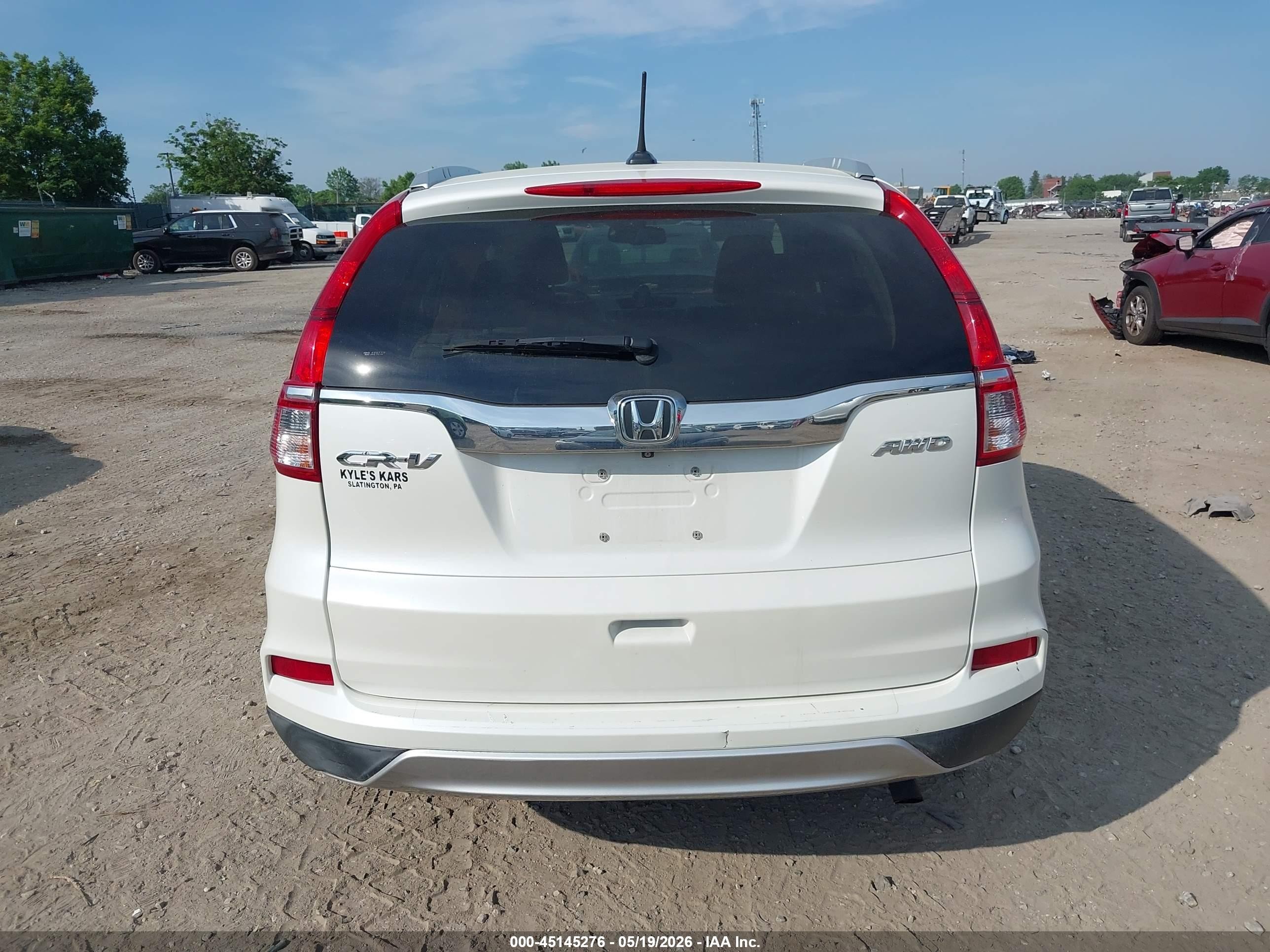2015 Honda Cr-v Ex-l White vin: 5J6RM4H76FL074707