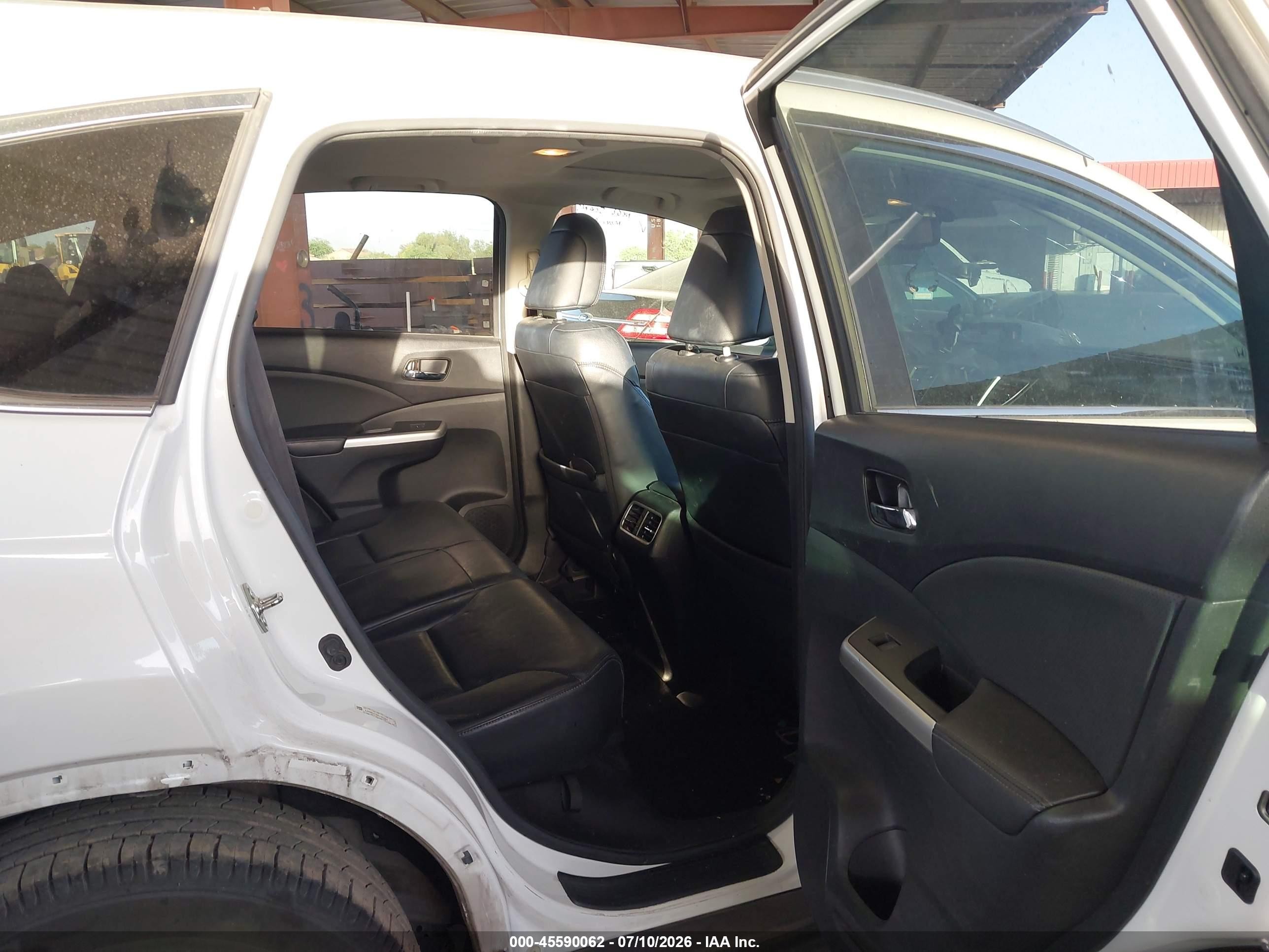 2015 Honda Cr-v Ex-l White vin: 5J6RM4H76FL130385