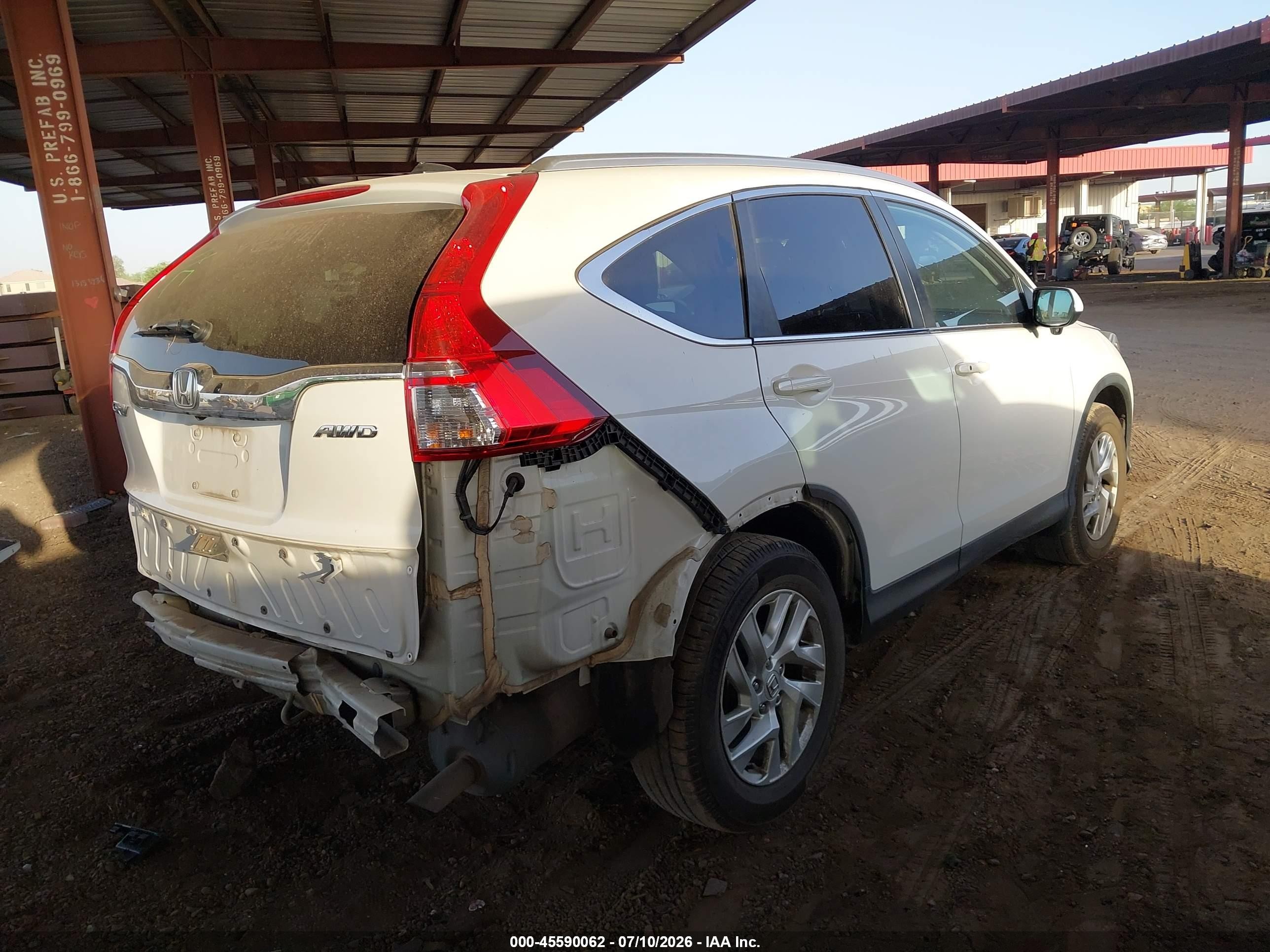2015 Honda Cr-v Ex-l White vin: 5J6RM4H76FL130385