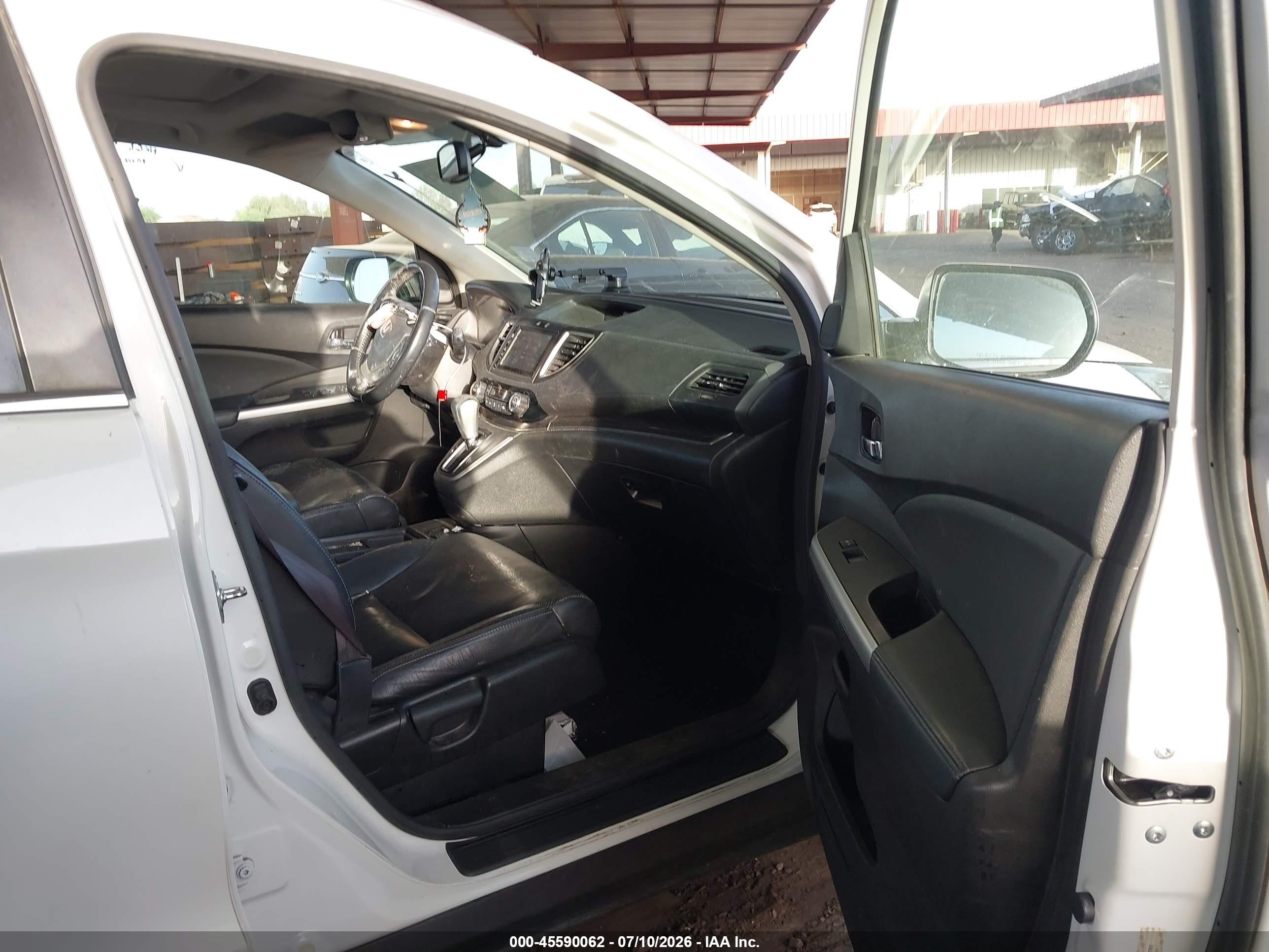 2015 Honda Cr-v Ex-l White vin: 5J6RM4H76FL130385