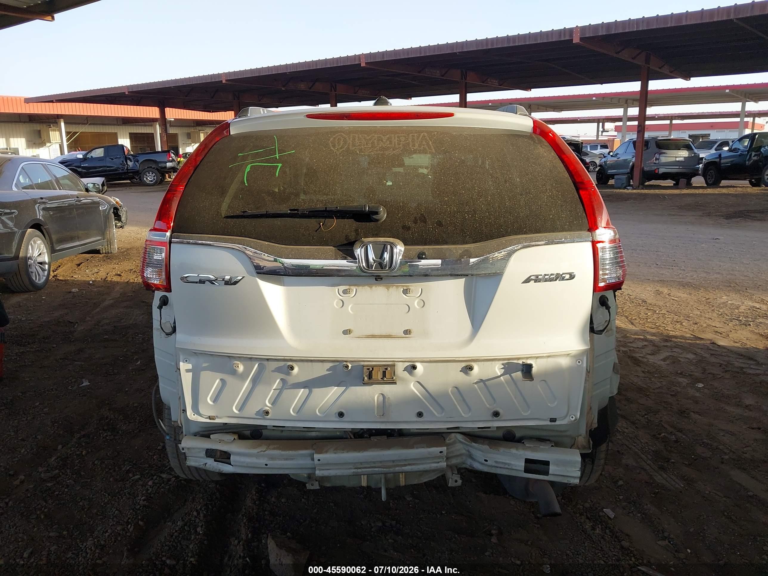 2015 Honda Cr-v Ex-l White vin: 5J6RM4H76FL130385
