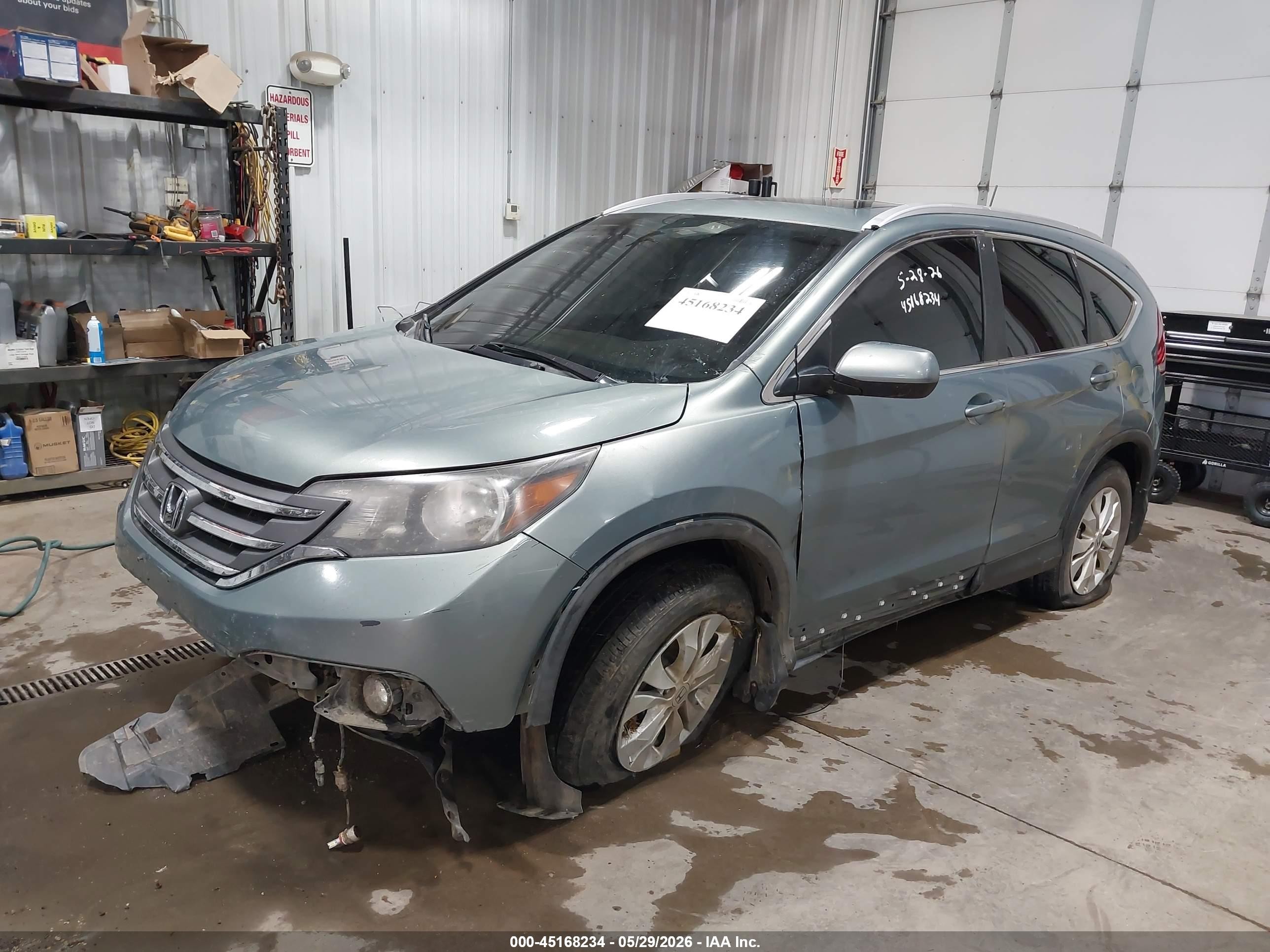 2012 Honda Cr-v Ex-l Green vin: 5J6RM4H77CL012986