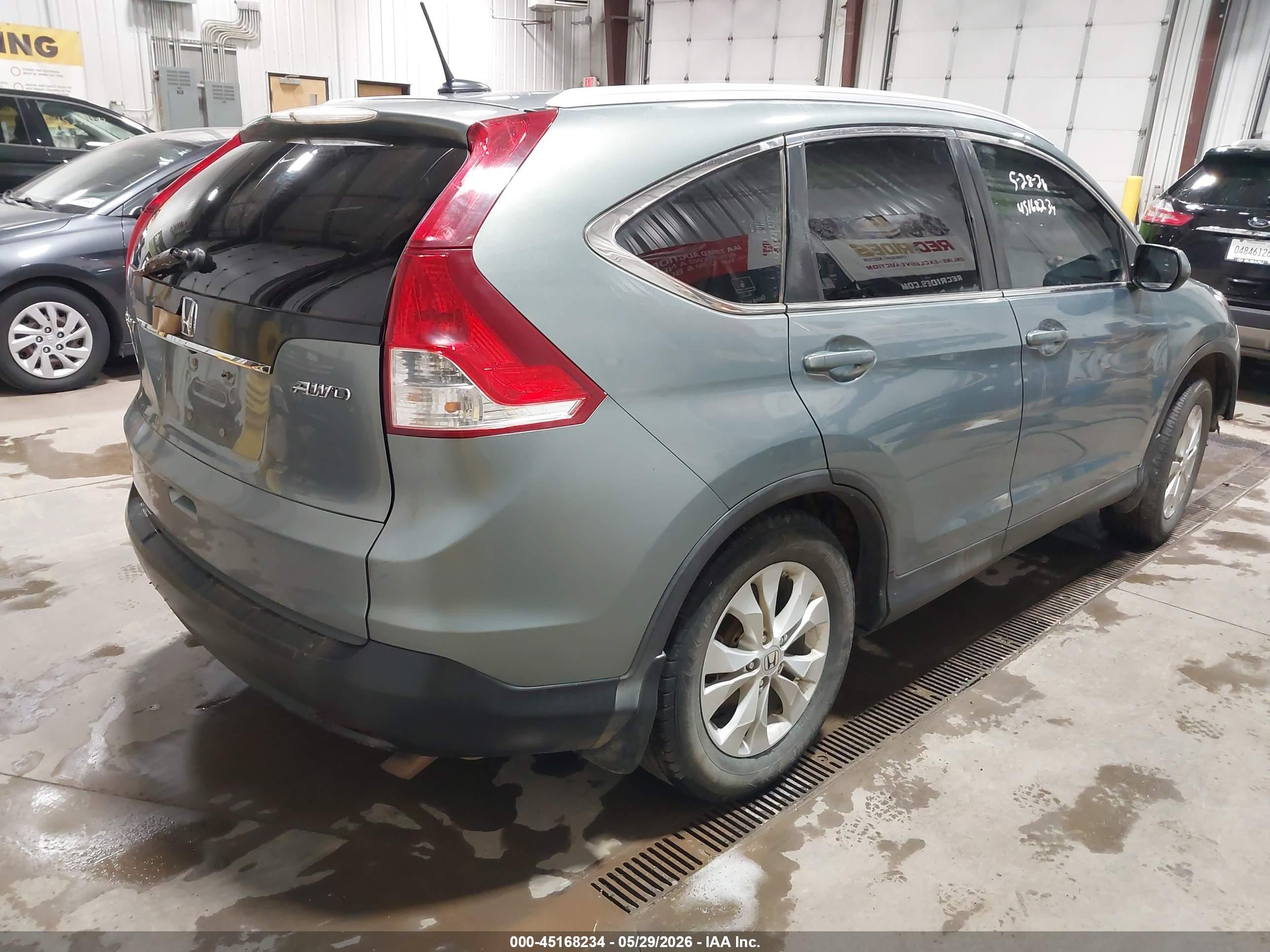 2012 Honda Cr-v Ex-l Green vin: 5J6RM4H77CL012986