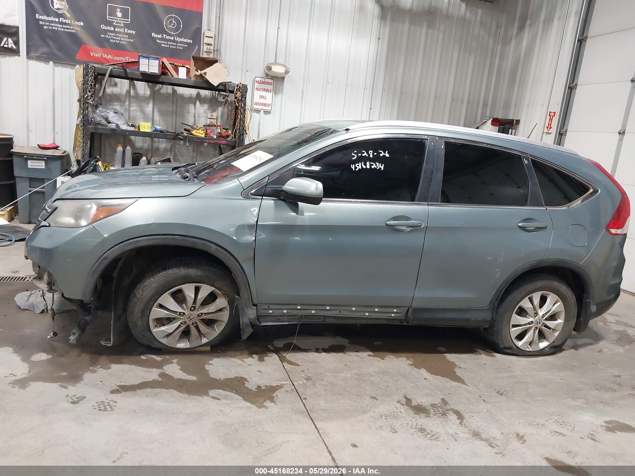 2012 Honda Cr-v Ex-l Green vin: 5J6RM4H77CL012986