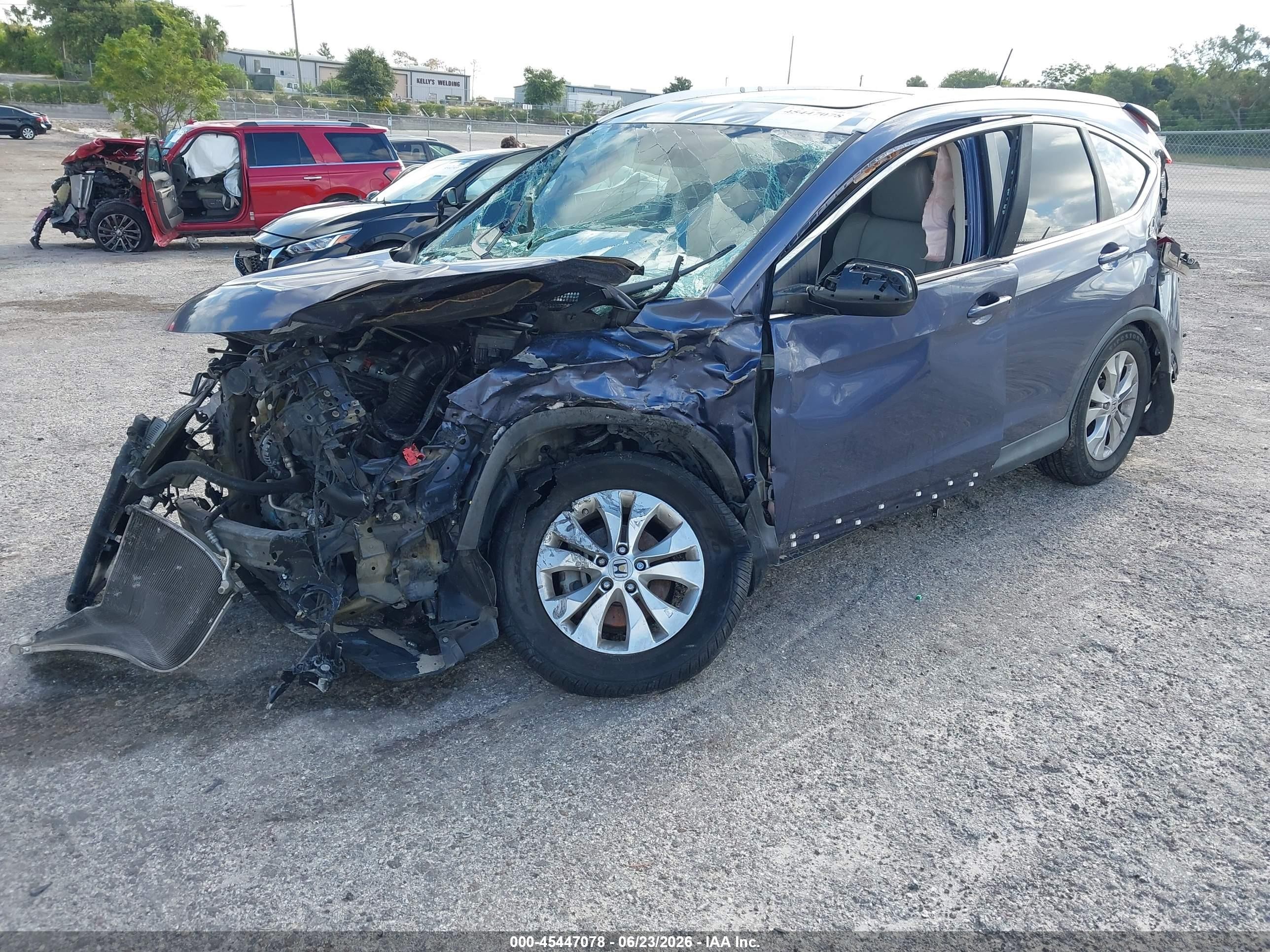2012 Honda Cr-v Ex-l Dark Blue vin: 5J6RM4H77CL014818