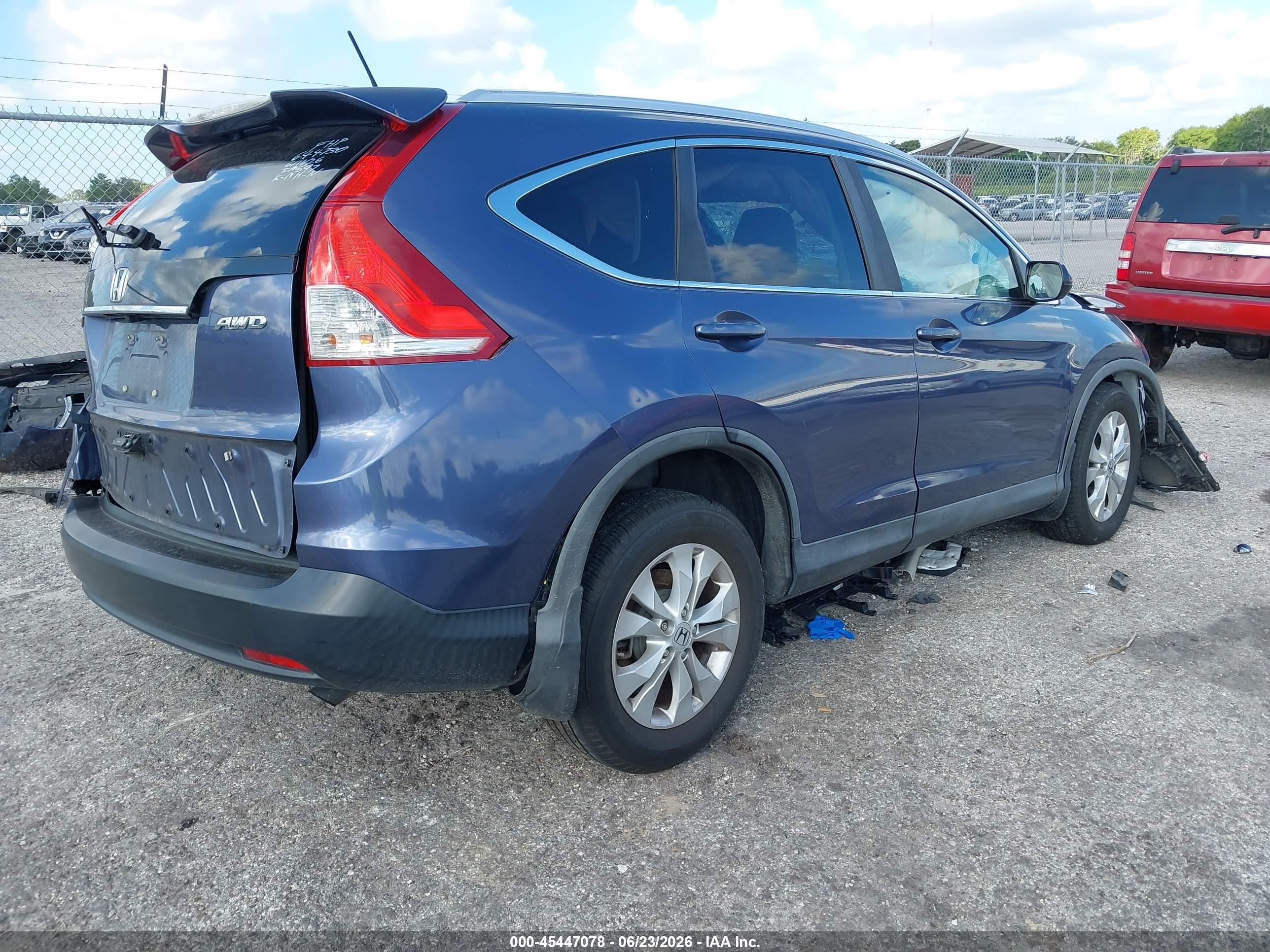 2012 Honda Cr-v Ex-l Dark Blue vin: 5J6RM4H77CL014818