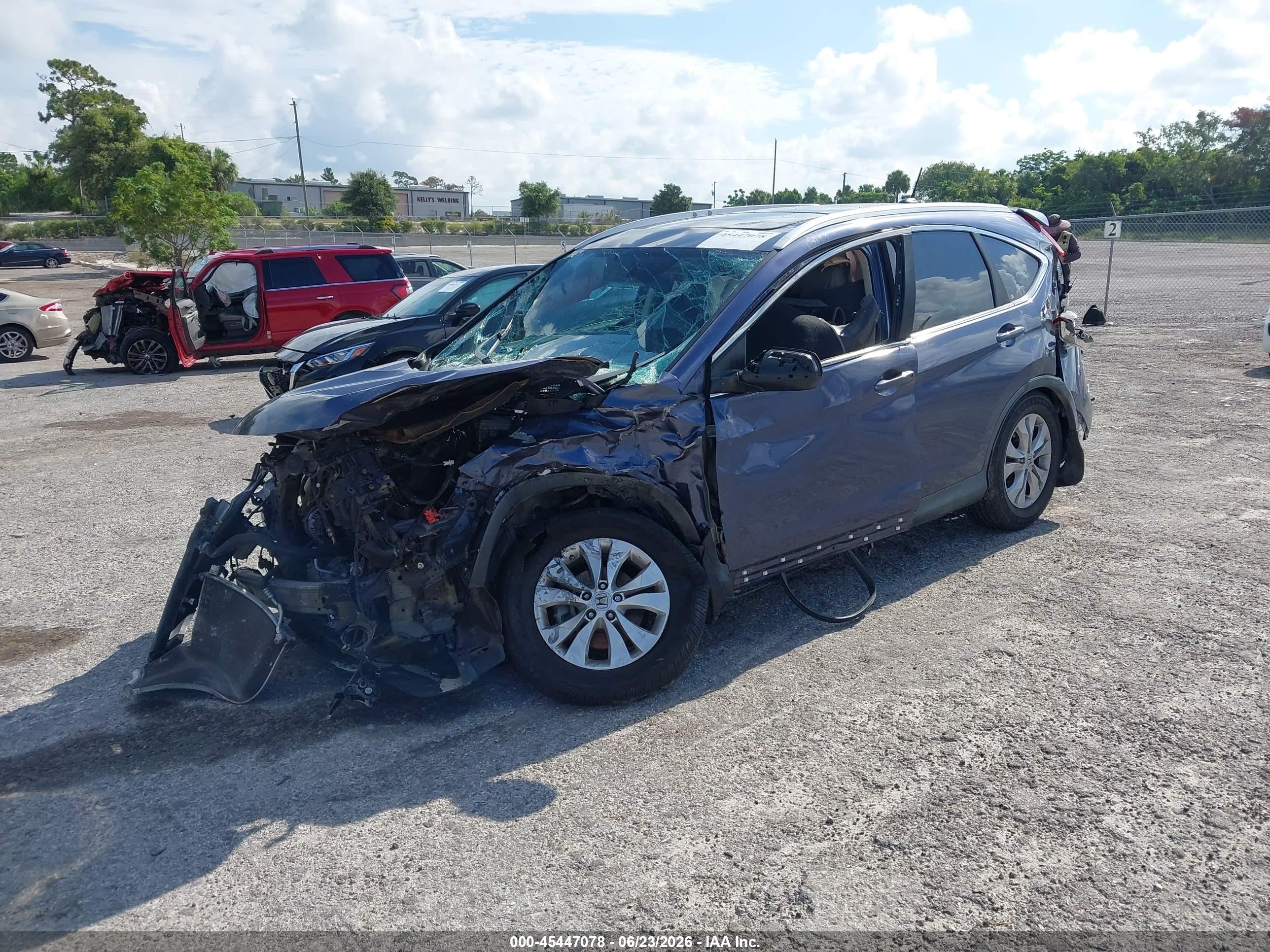 2012 Honda Cr-v Ex-l Dark Blue vin: 5J6RM4H77CL014818