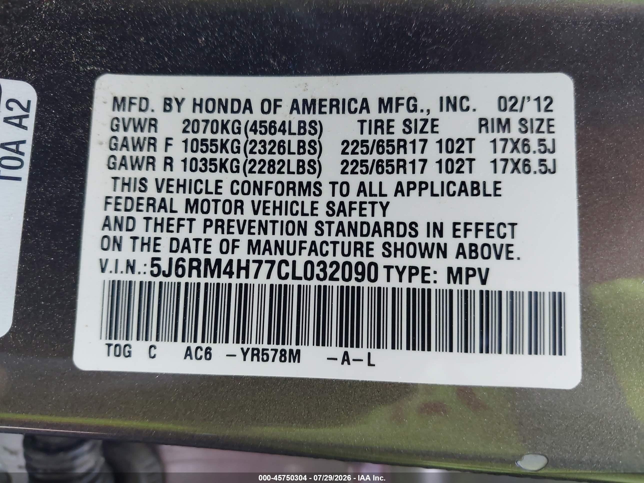 2012 Honda Cr-v Ex-l Silver vin: 5J6RM4H77CL032090