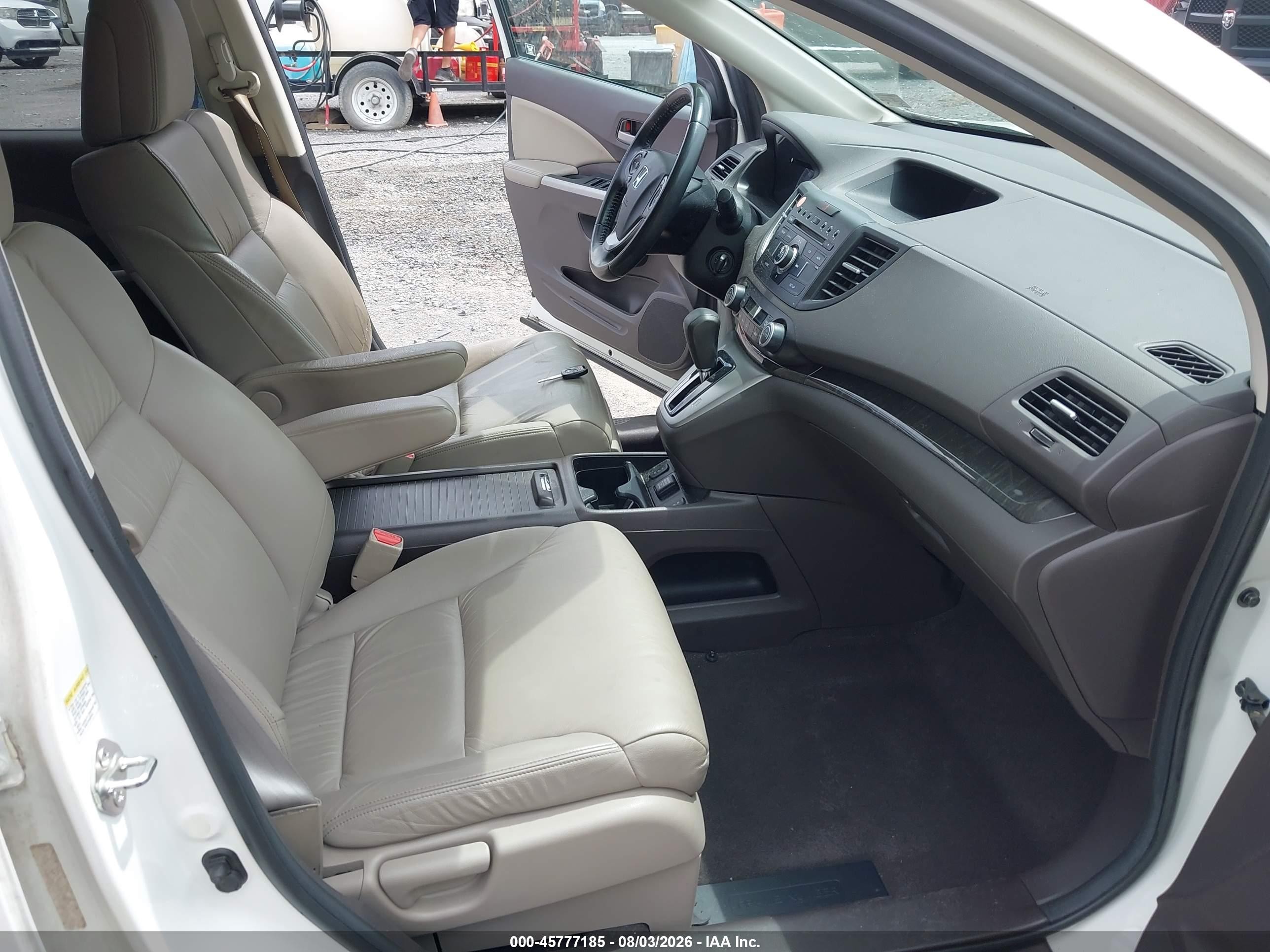 2012 Honda Cr-v Ex-l White vin: 5J6RM4H77CL057345