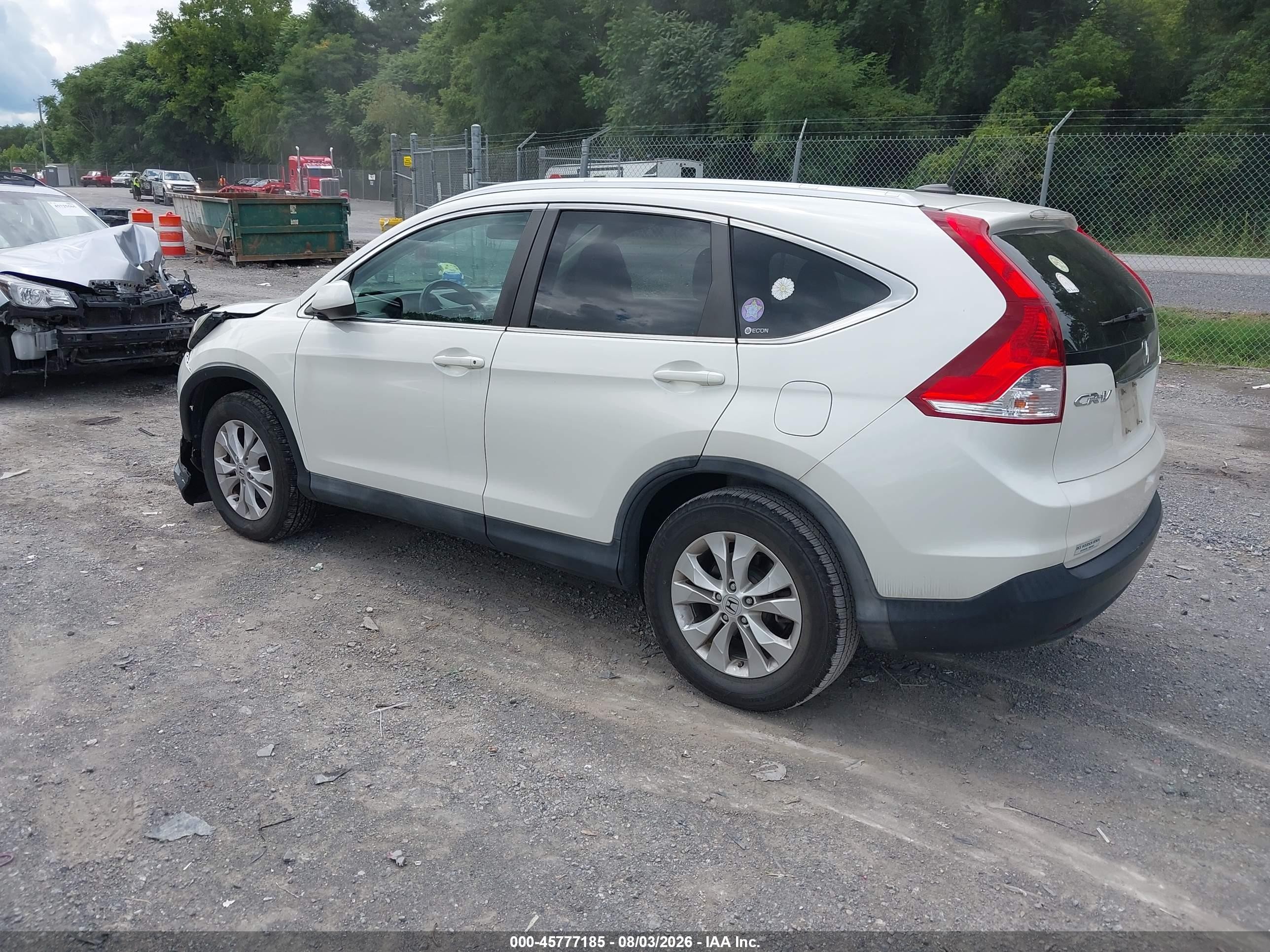 2012 Honda Cr-v Ex-l White vin: 5J6RM4H77CL057345