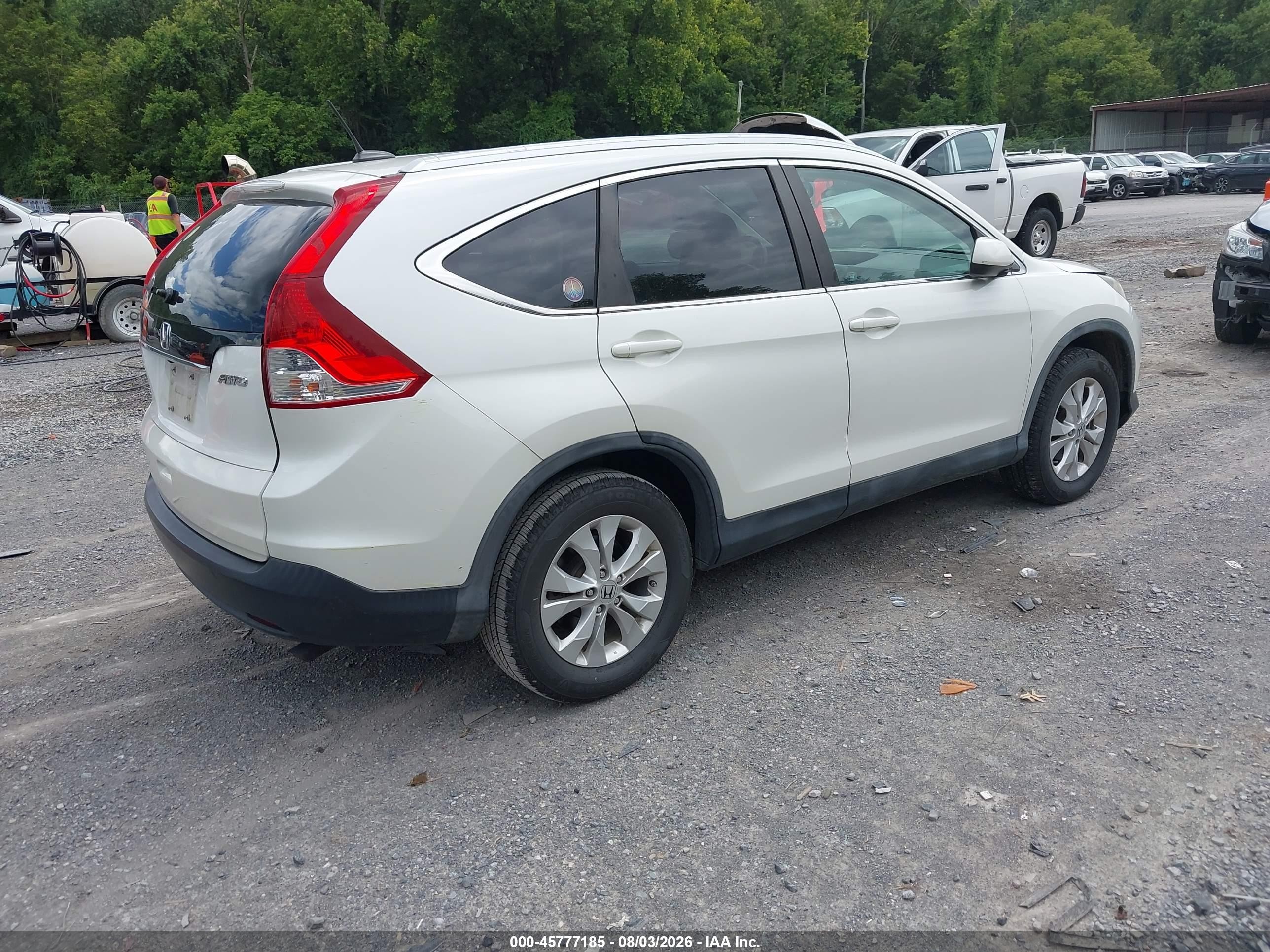 2012 Honda Cr-v Ex-l White vin: 5J6RM4H77CL057345