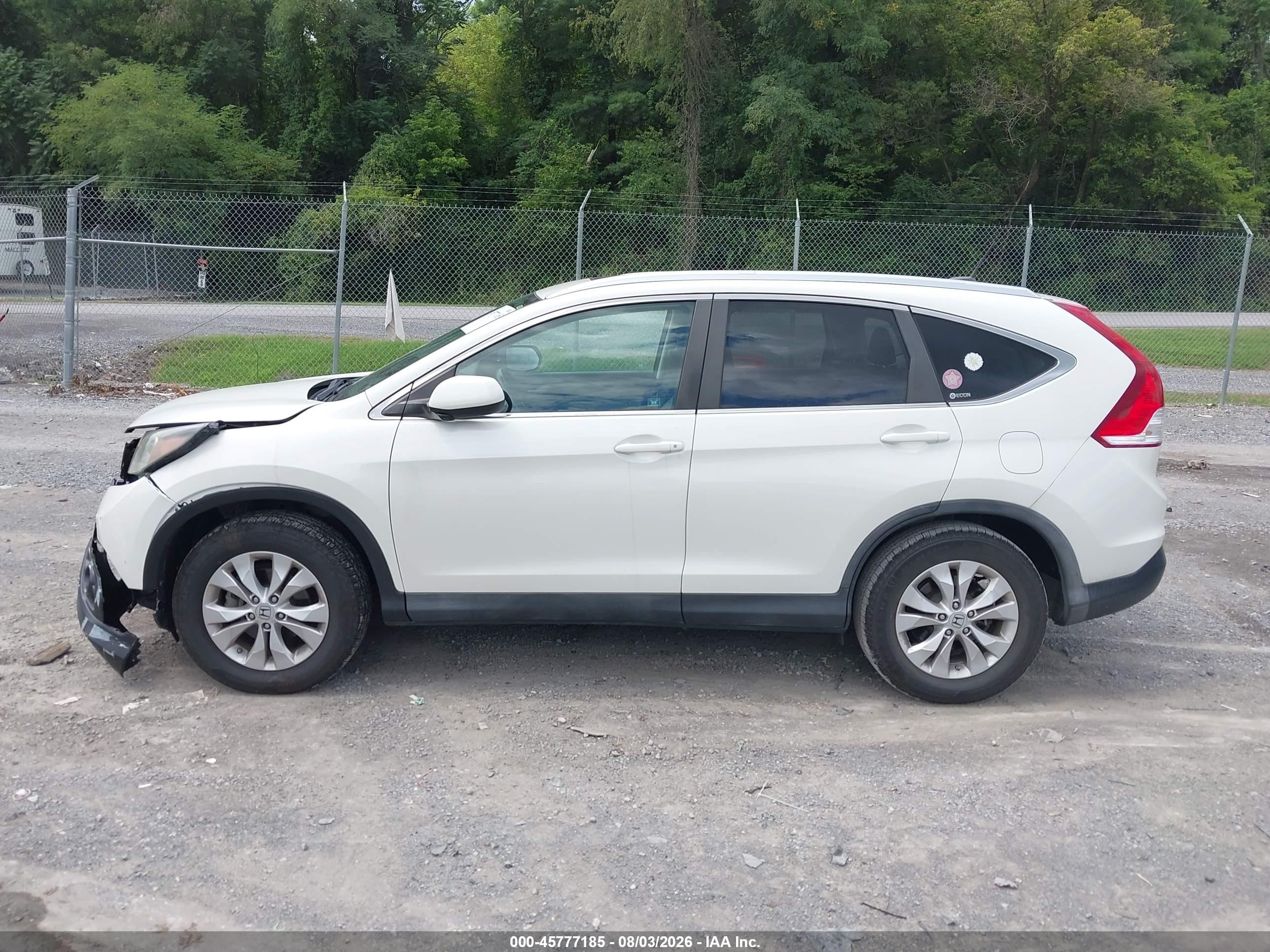 2012 Honda Cr-v Ex-l White vin: 5J6RM4H77CL057345