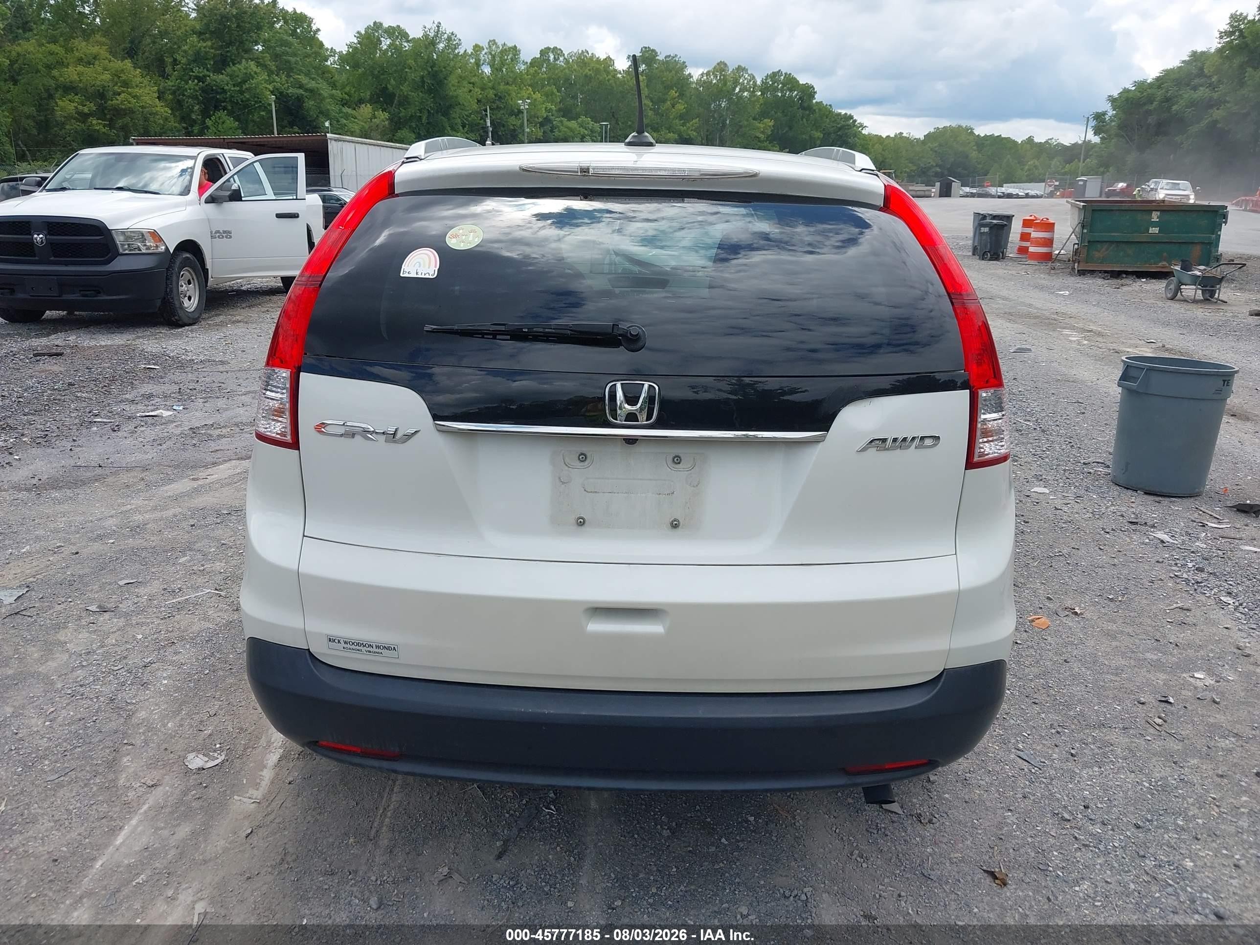 2012 Honda Cr-v Ex-l White vin: 5J6RM4H77CL057345