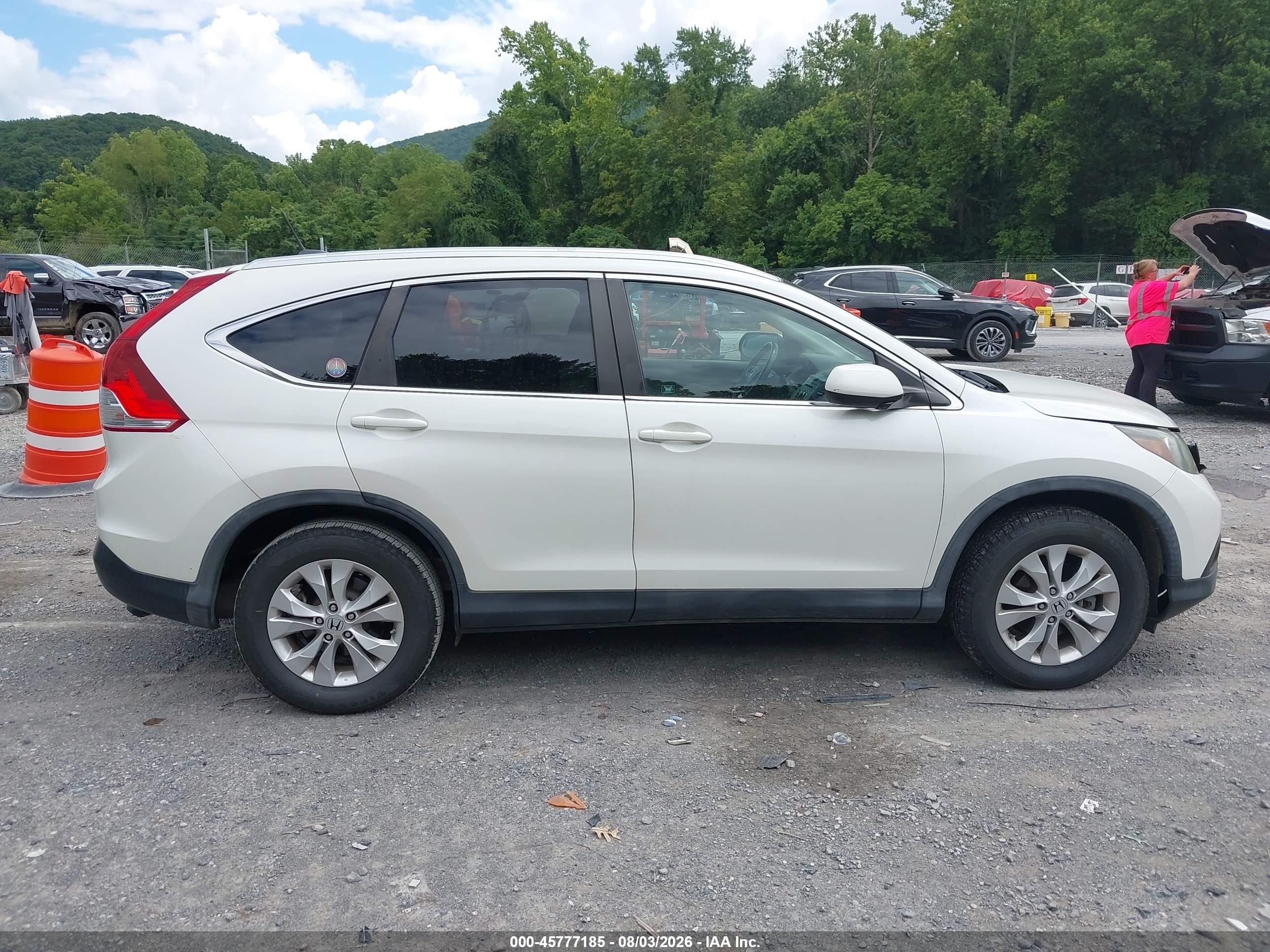2012 Honda Cr-v Ex-l White vin: 5J6RM4H77CL057345