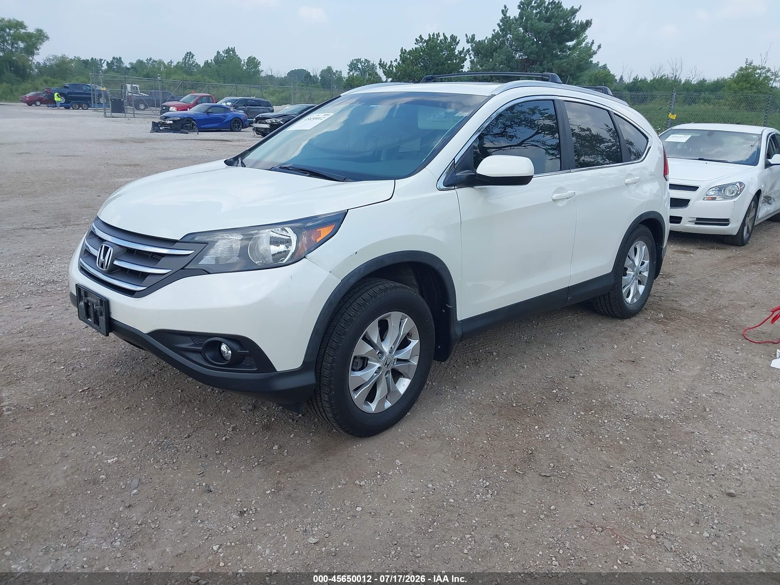 2012 Honda Cr-v Ex-l Белый vin: 5J6RM4H77CL073559